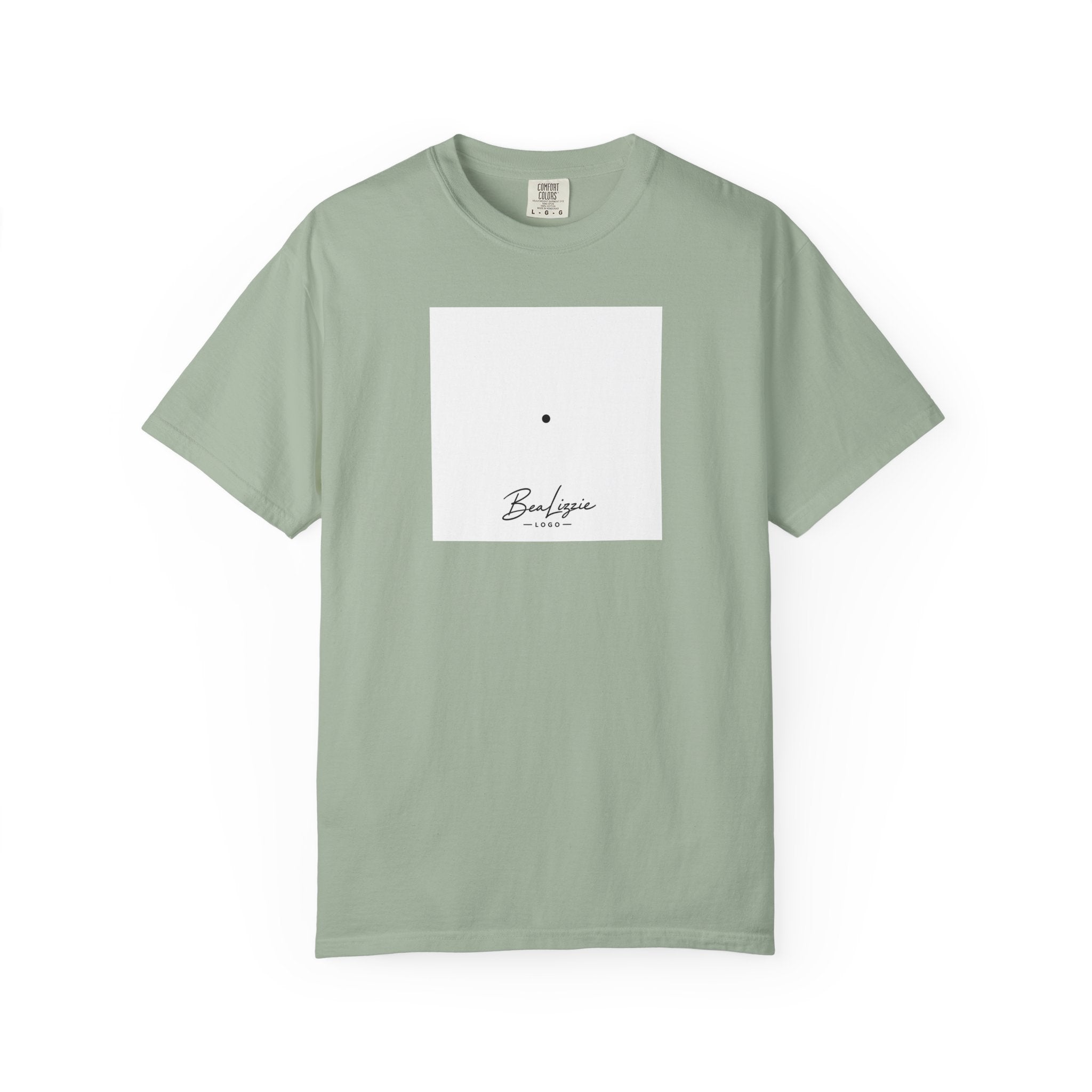 Minimalist "Breathe" Script T-Shirt — Small Center Dot Design