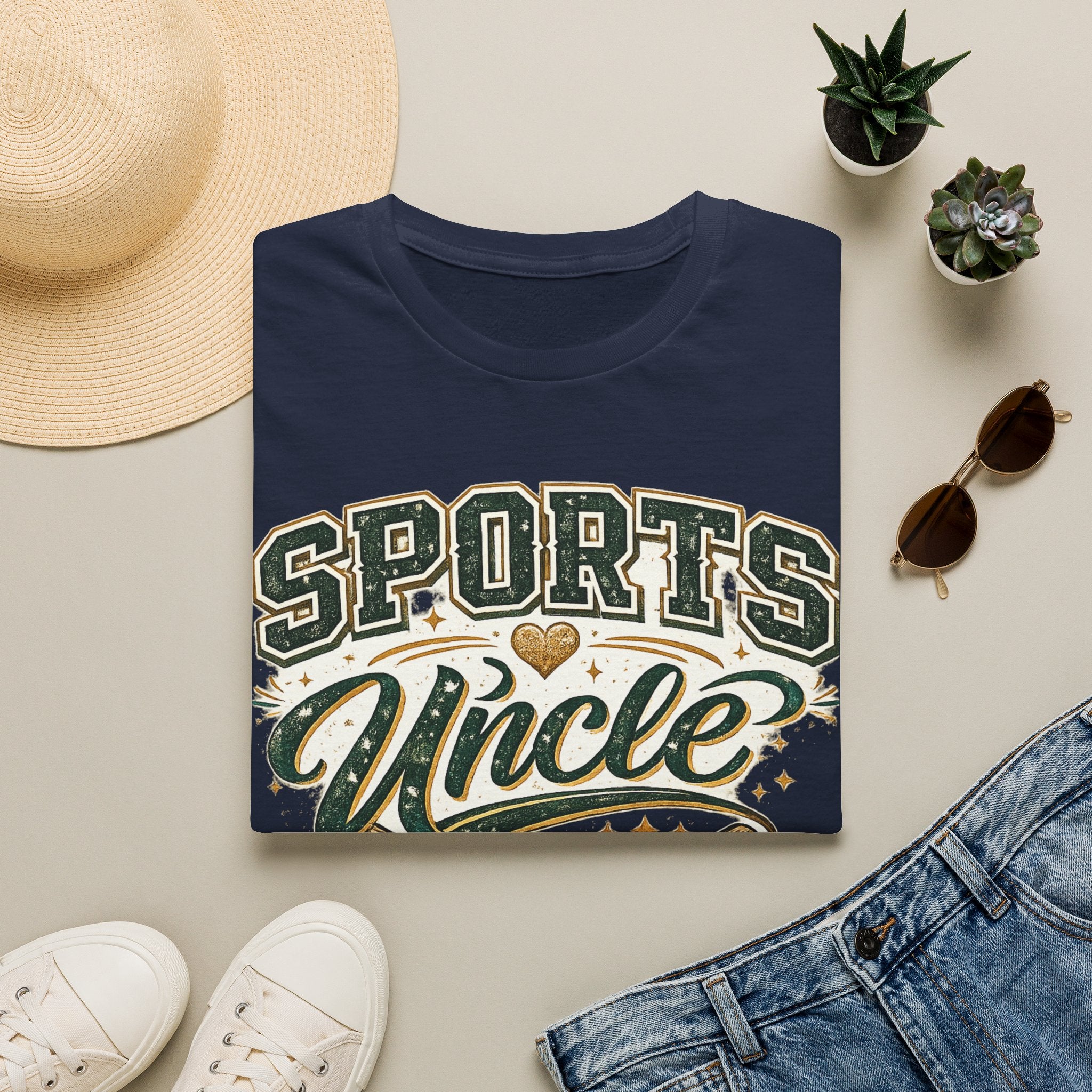 Sports Uncle T-Shirt — Vintage Athletic Design (Baseball, Football, Basketball)