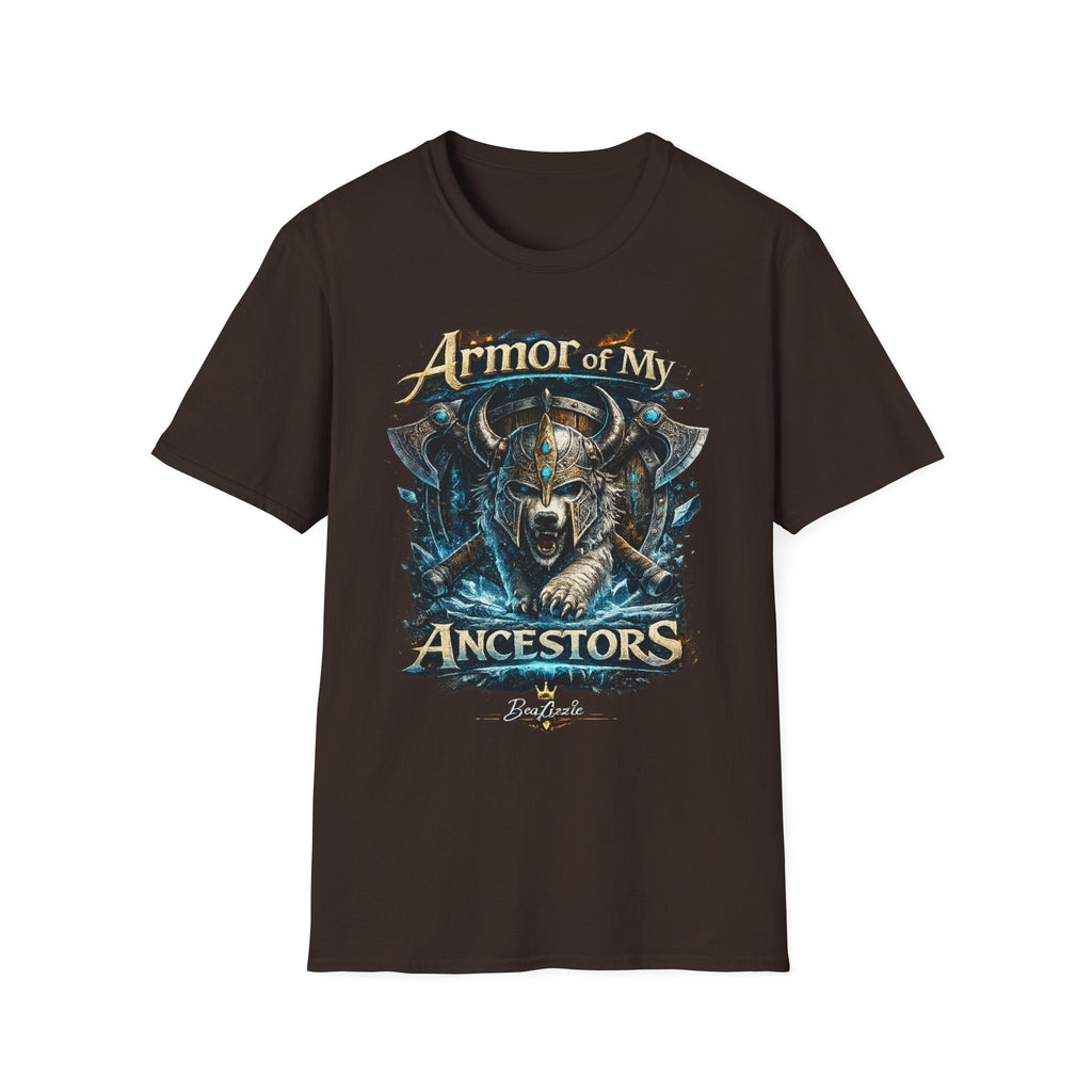 Armor of My Ancestors T-Shirt — Viking Warrior Shield Graphic Tee