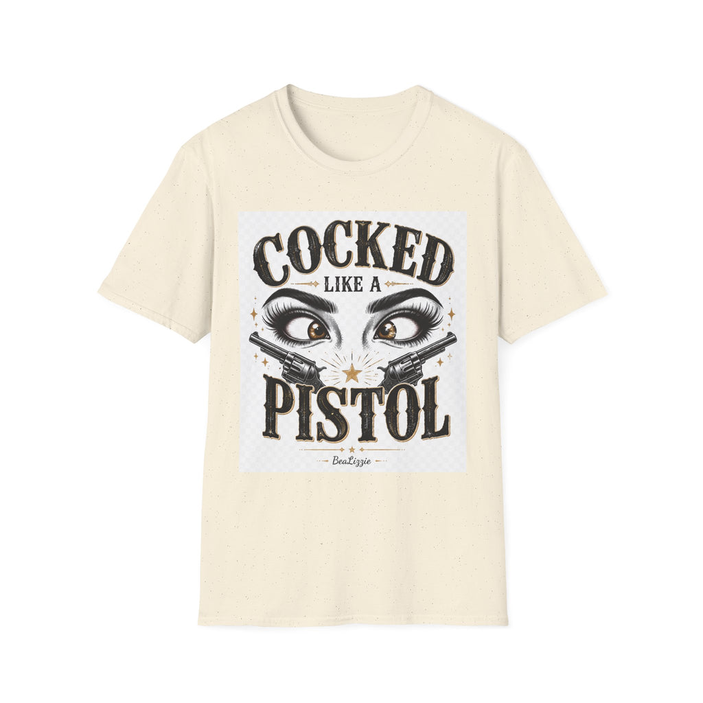 Cocked Like a Pistol T-Shirt — Retro Western Eyelash Graphic Tee