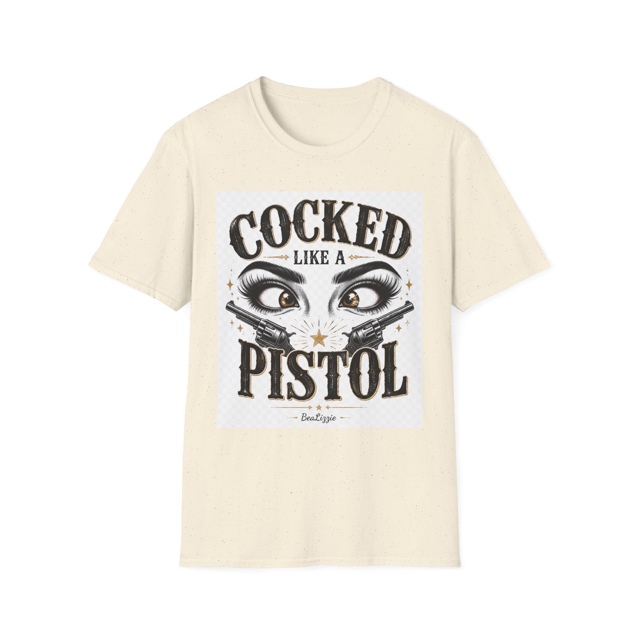 Cocked Like a Pistol T-Shirt — Retro Western Eyelash Graphic Tee