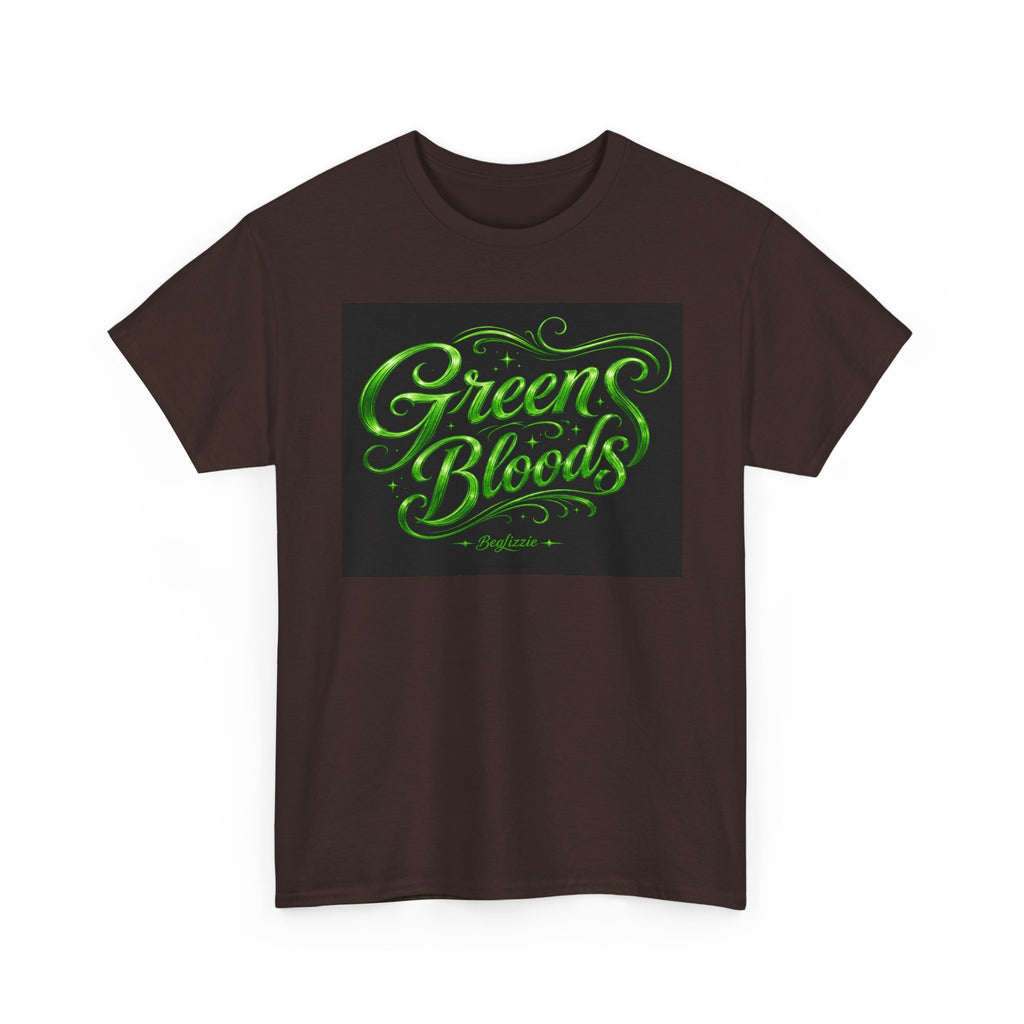 Green Bloods Graphic Tee — Neon Script St. Patrick’s Day Shirt
