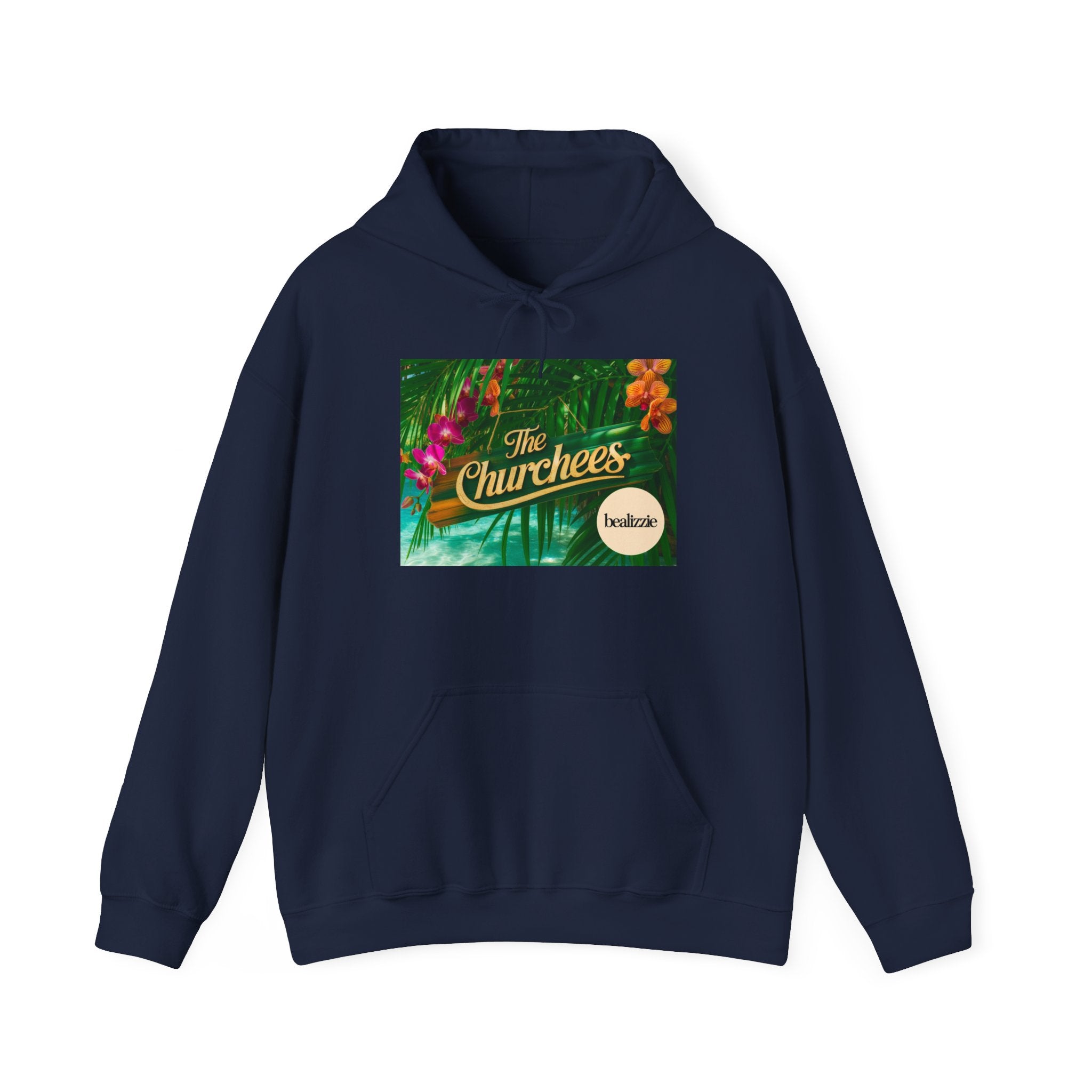 Le sweat à capuche logo Tropical de Churchees — Sweat-shirt à motif rétro inspiré des groupes de musique