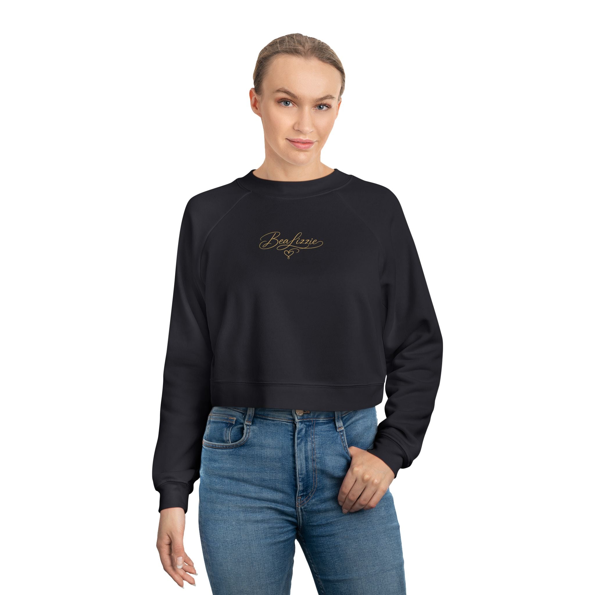 Cropped Fleece Pullover Elegant "BeaLizzie" Women's Crop Sweatshirt