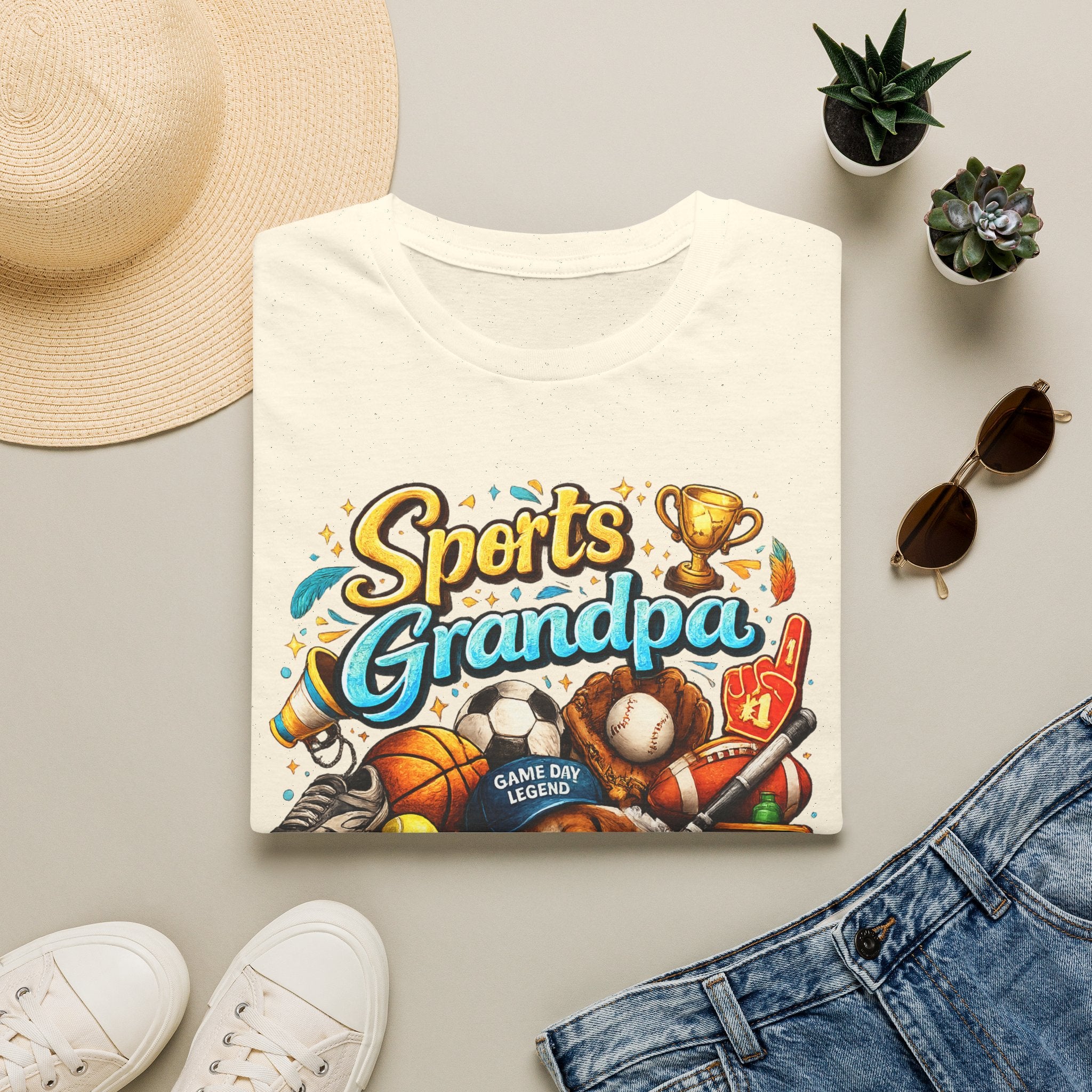 Sports Grandpa T-Shirt — Vintage Trophy & Game Day Legends Tee for Grandfathers