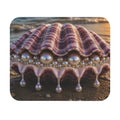 Pearl Seashell Mouse Pad — Elegant Beach Coastal Desk Mat