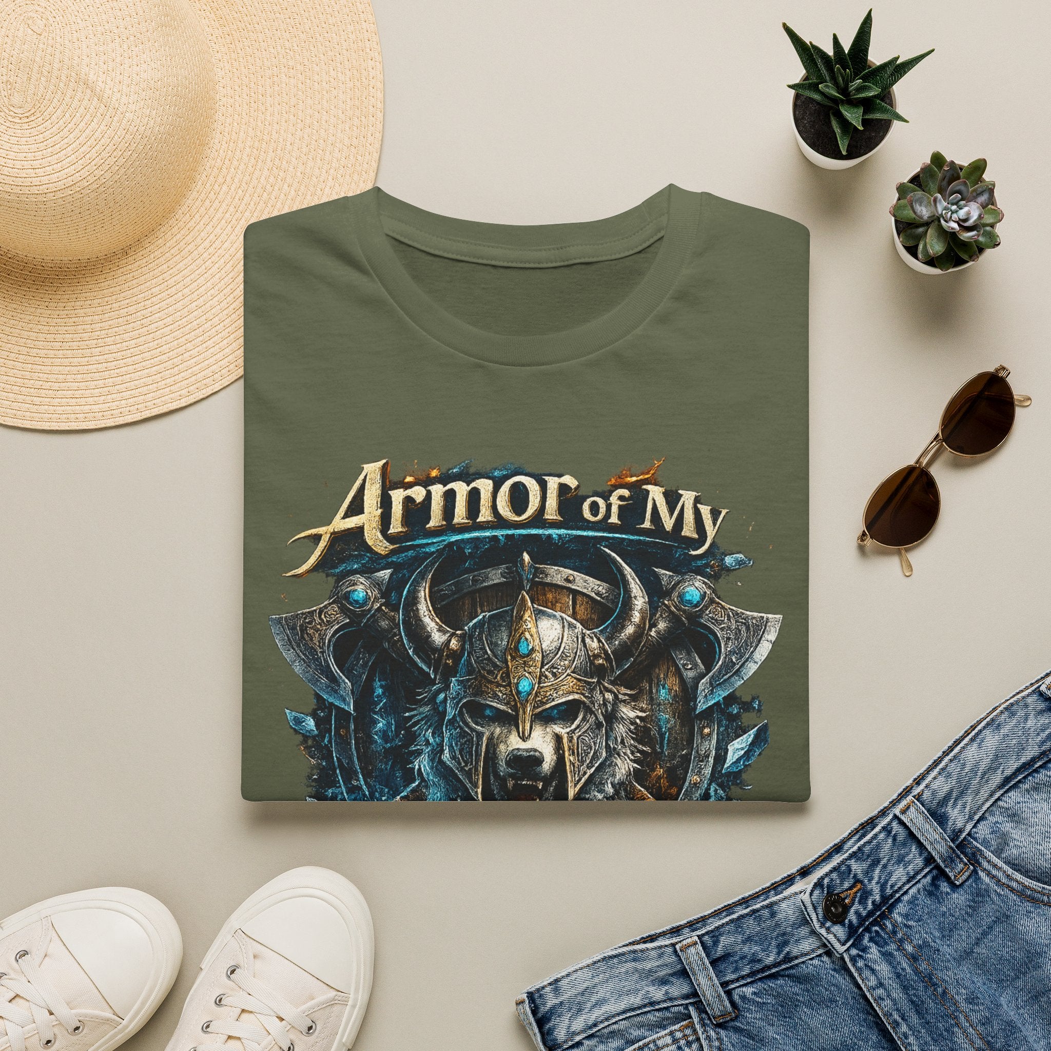 Armor of My Ancestors T-Shirt — Viking Warrior Shield Graphic Tee