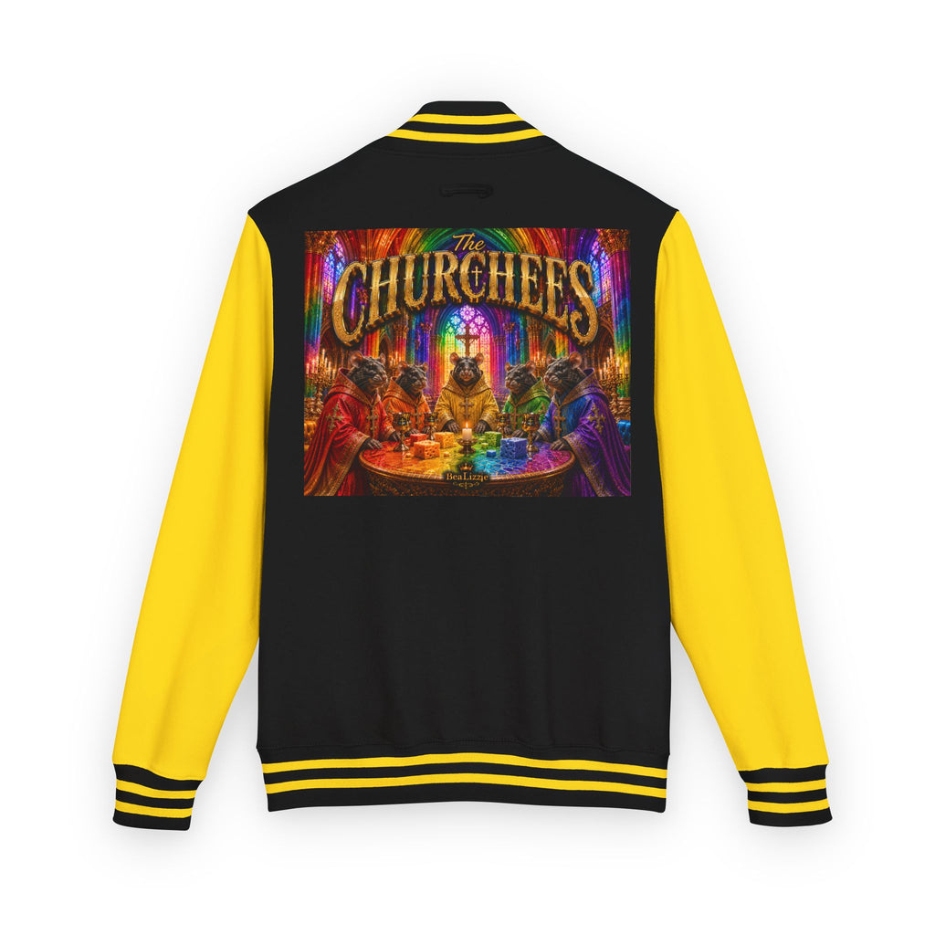 Letterman Jacket — Colorful 'The Churchlees' Retro Band Graphic