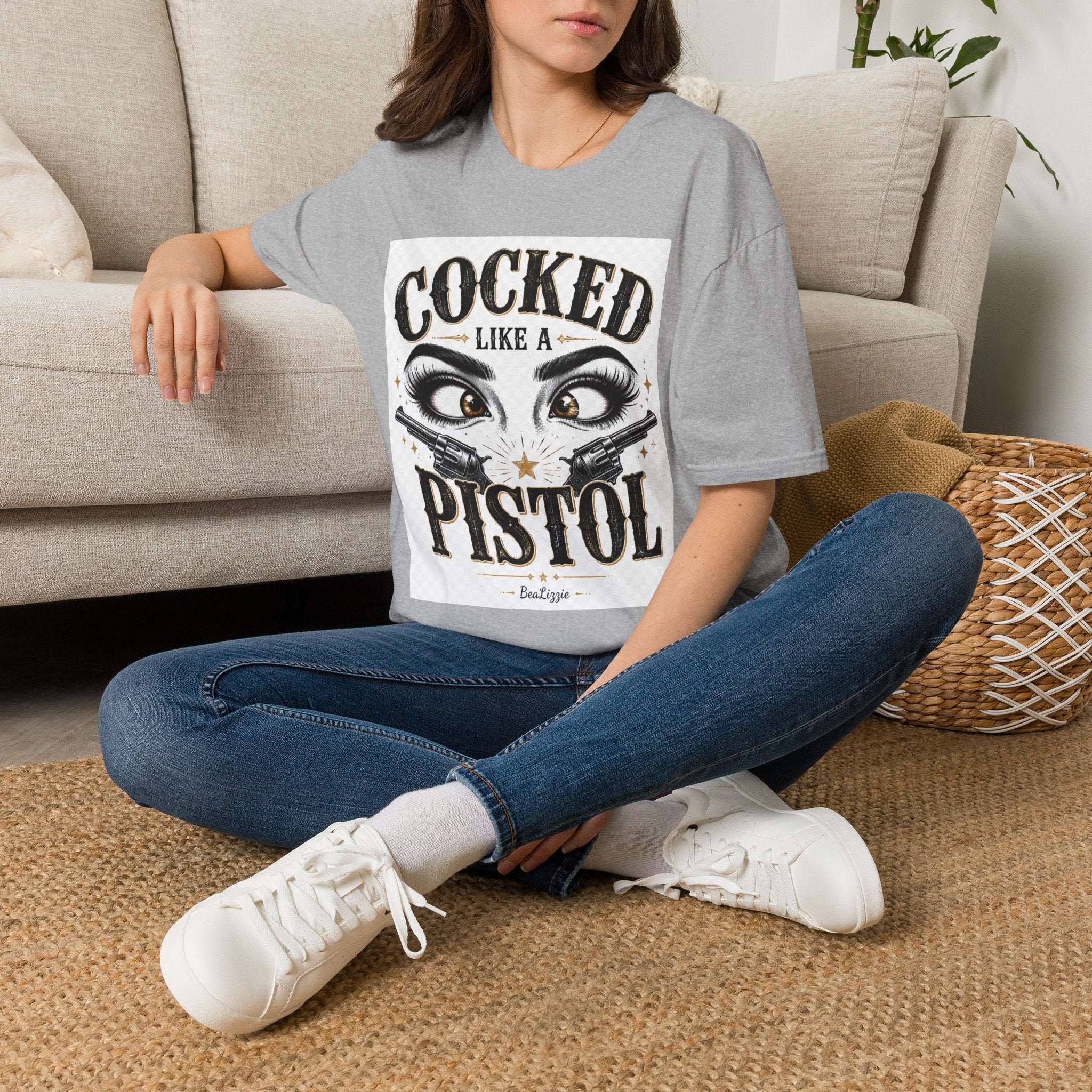 Cocked Like a Pistol T-Shirt — Retro Western Eyelash Graphic Tee