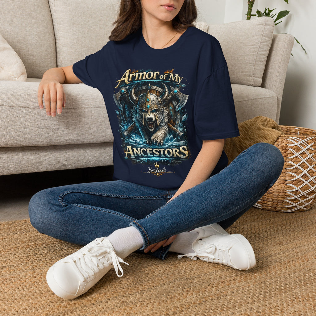 Armor of My Ancestors T-Shirt — Viking Warrior Shield Graphic Tee