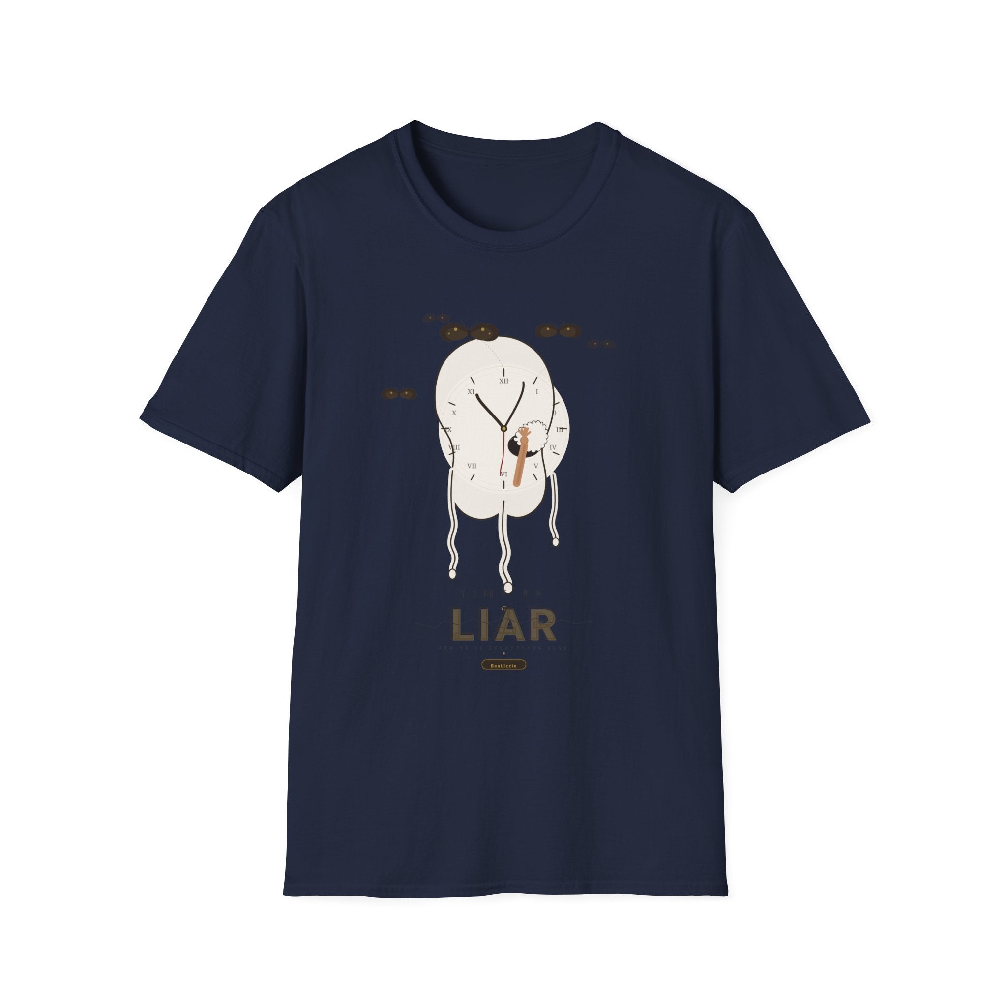 Liar Clock Graphic T‑Shirt — Quirky Surreal Illustration Tee