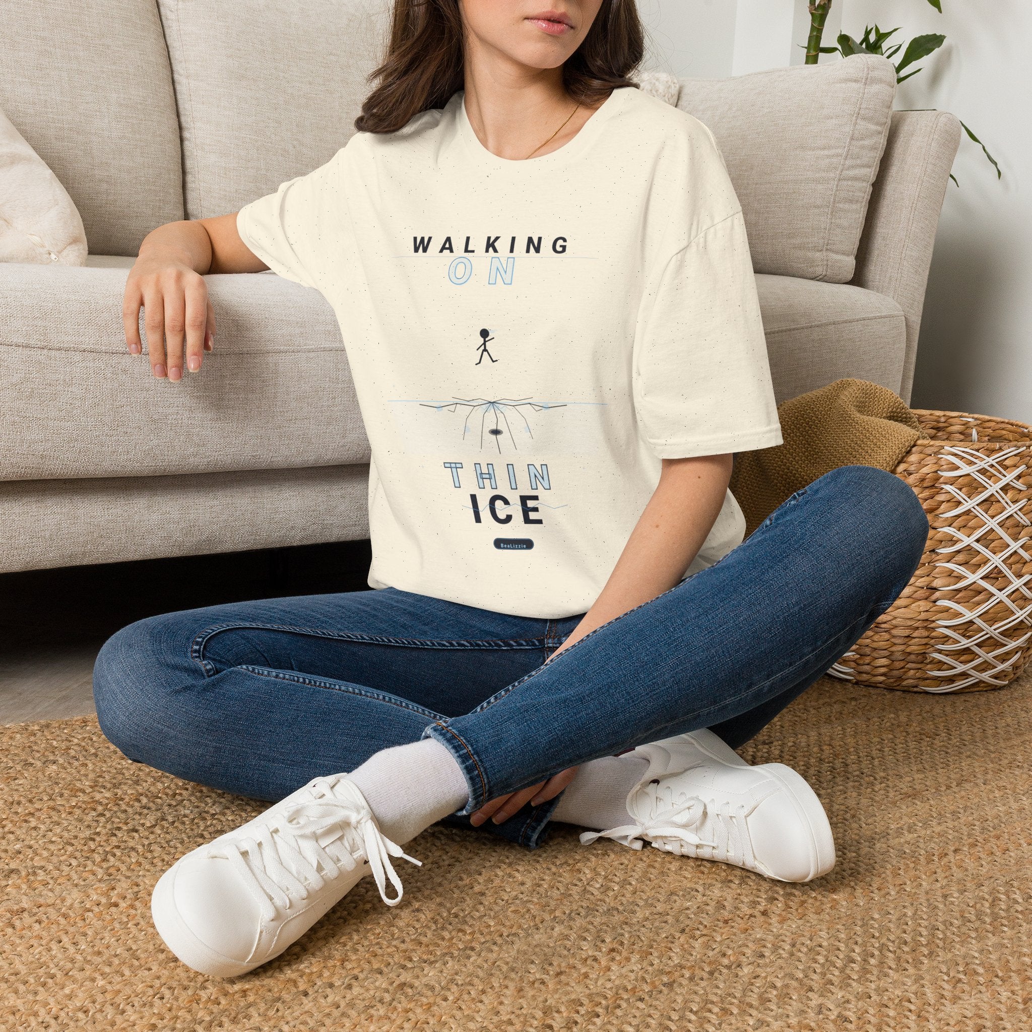 Walking On Thin Ice T-Shirt — Minimalist Motivational Tee