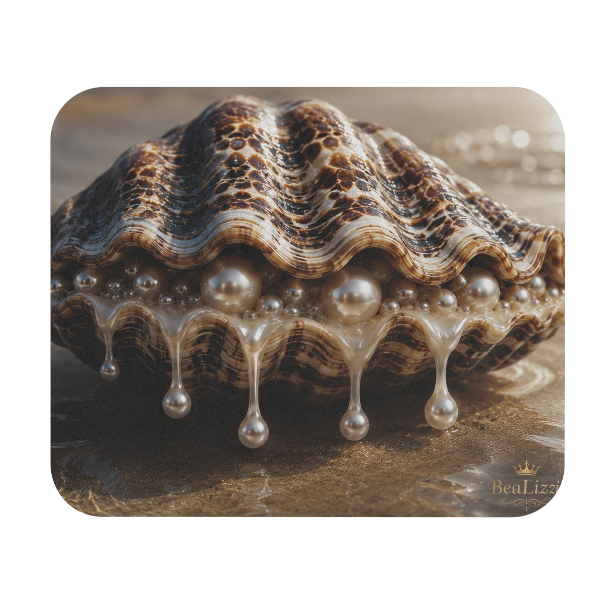 Seashell Pearl Mouse Pad — Coastal Desk Mat