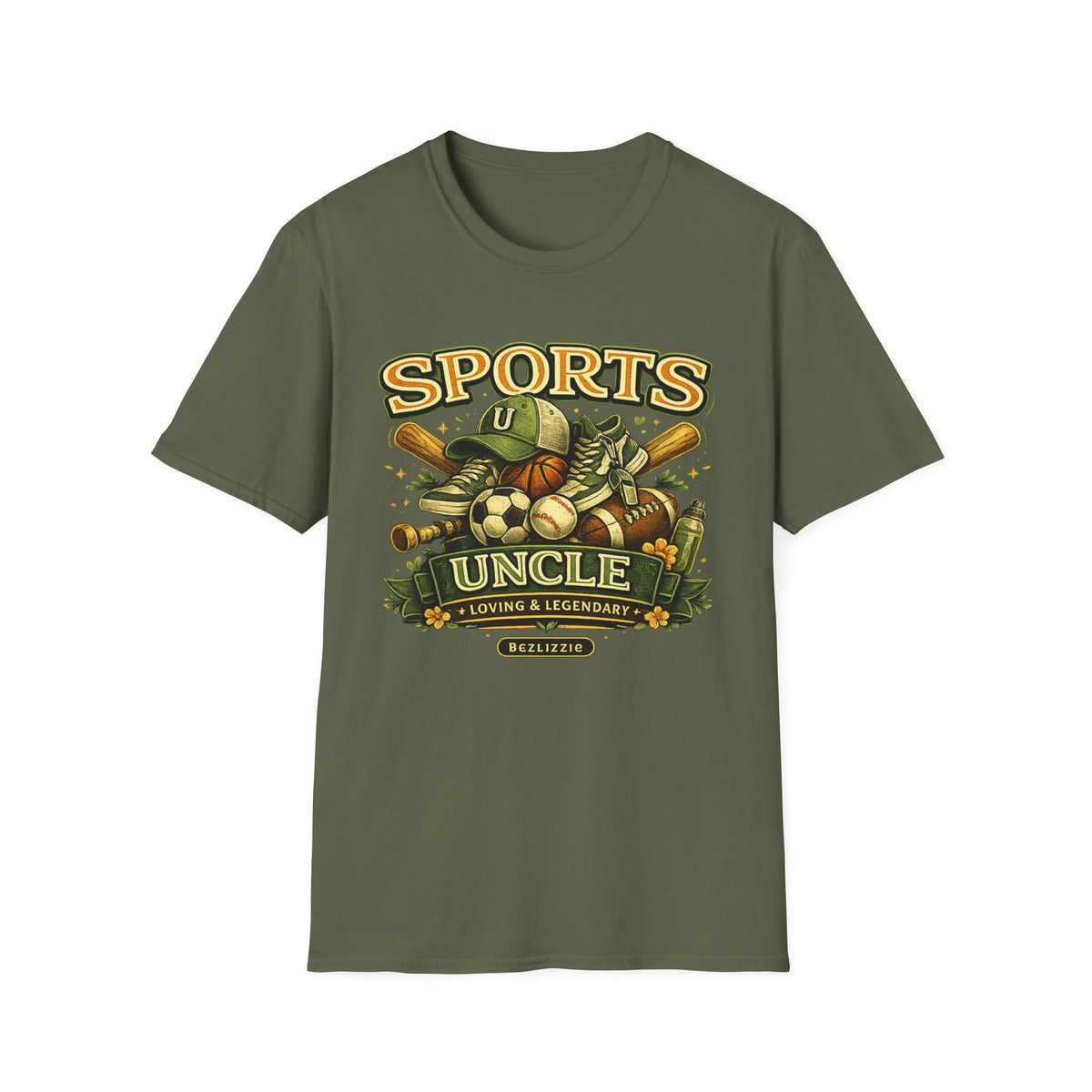 Sports Uncle T-Shirt — Vintage Multi-Sport Design (Baseball, Football, Soccer, Basketball)