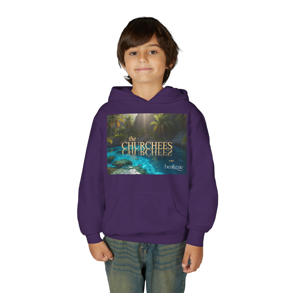 Sweat à capuche enfant – Sweat-shirt à motif piscine tropicale « The CHURCHEES »