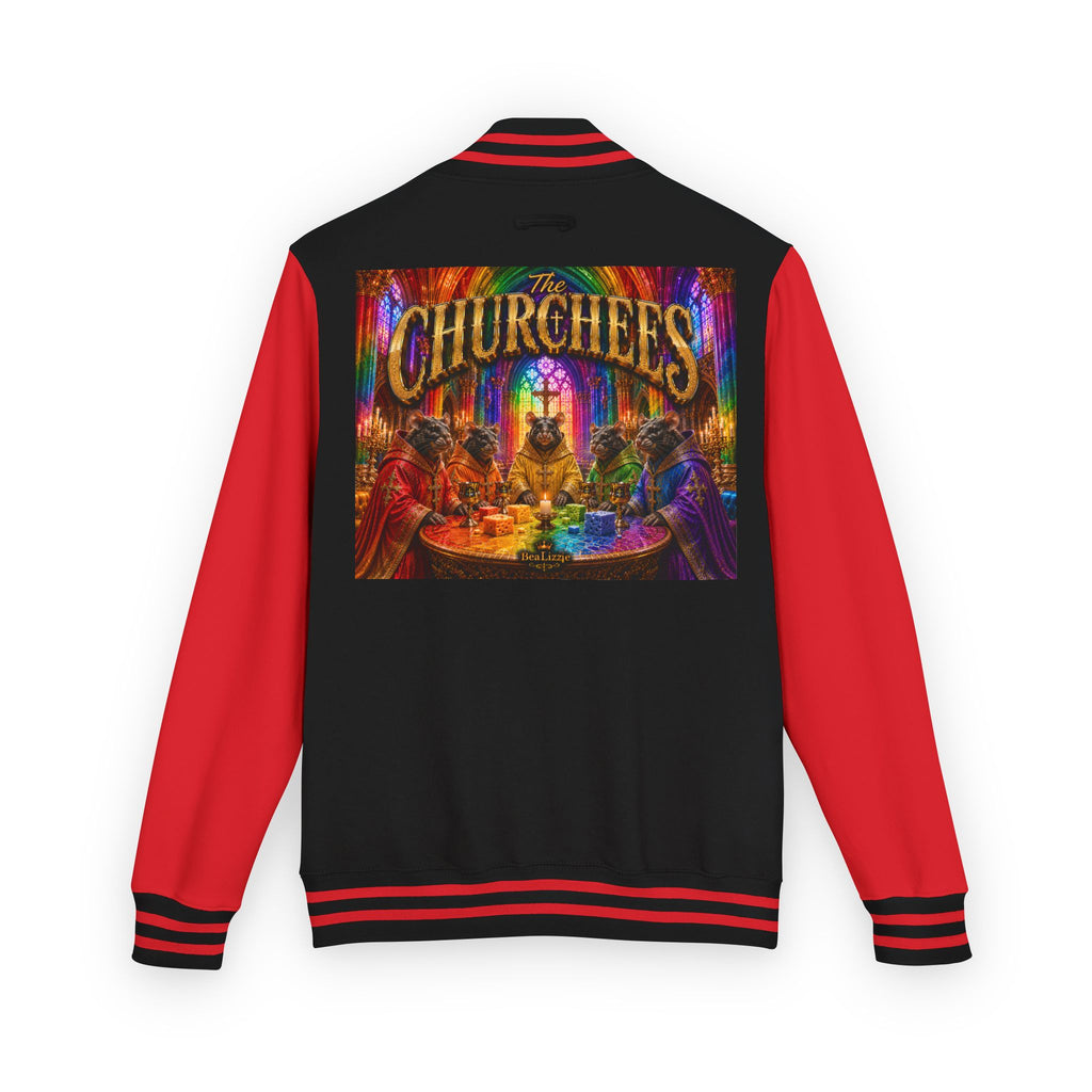 Letterman Jacket — Colorful 'The Churchlees' Retro Band Graphic