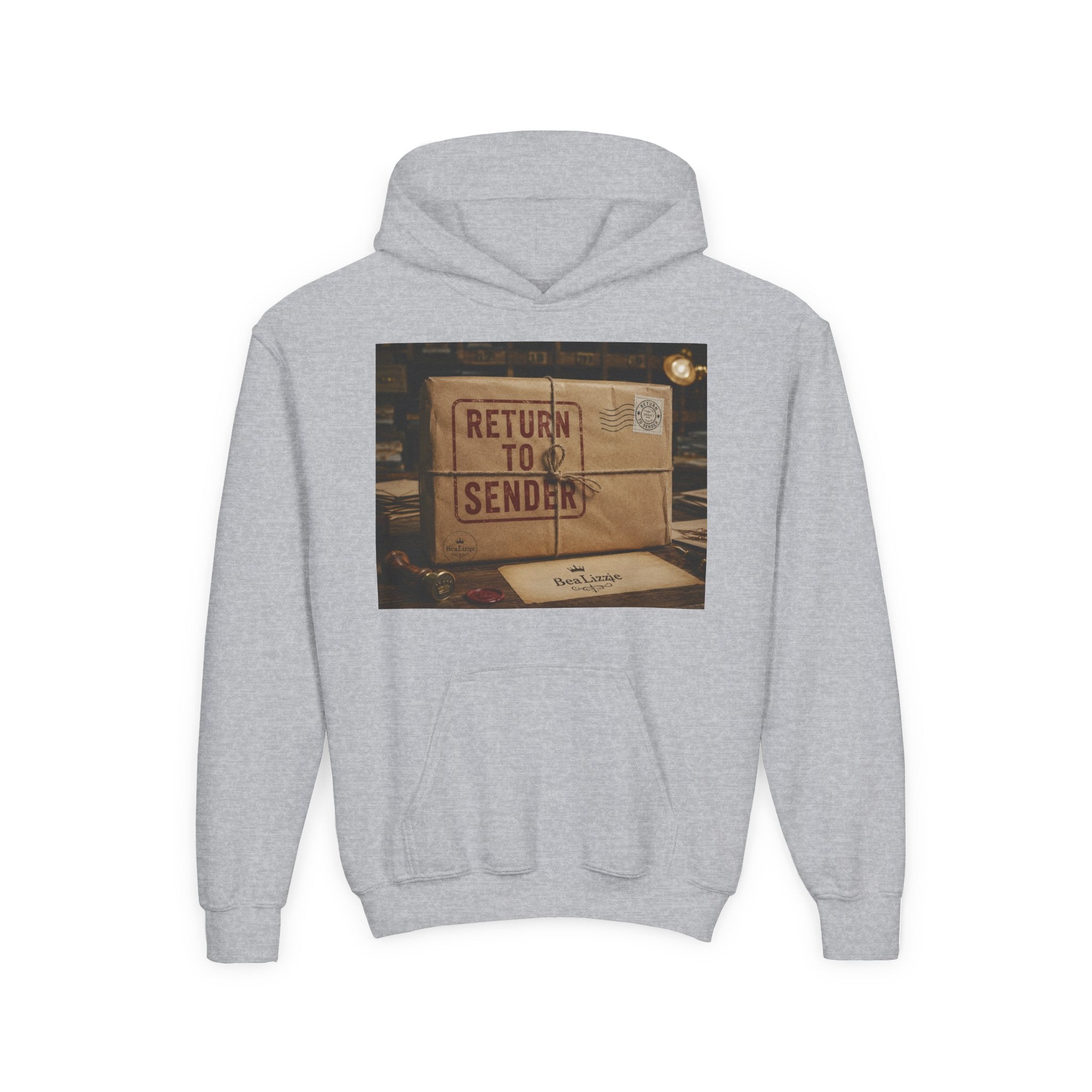 Youth Hoodie – 'Return to Sender' Vintage Mailbox Graphic