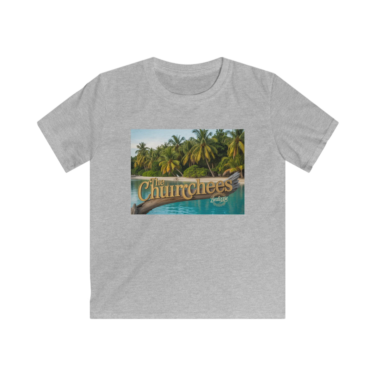 Kids Tee — Tropical 'The Churchees' Beach Graphic