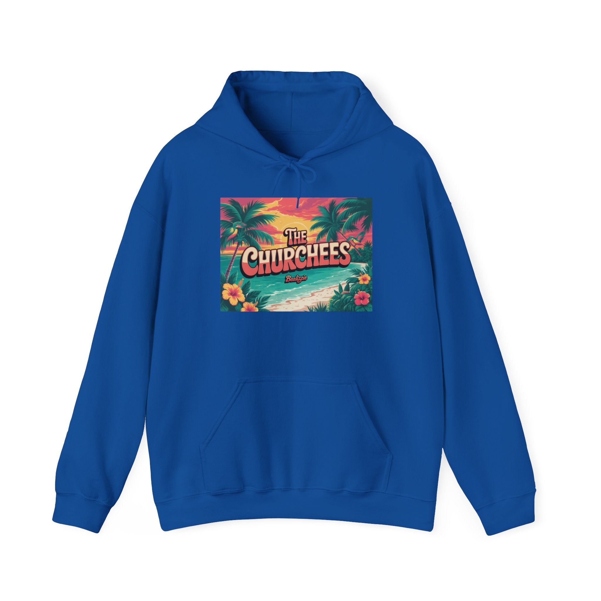 Le sweat à capuche Tropical Beach de Churchees — Sweat-shirt rétro surf et palmiers