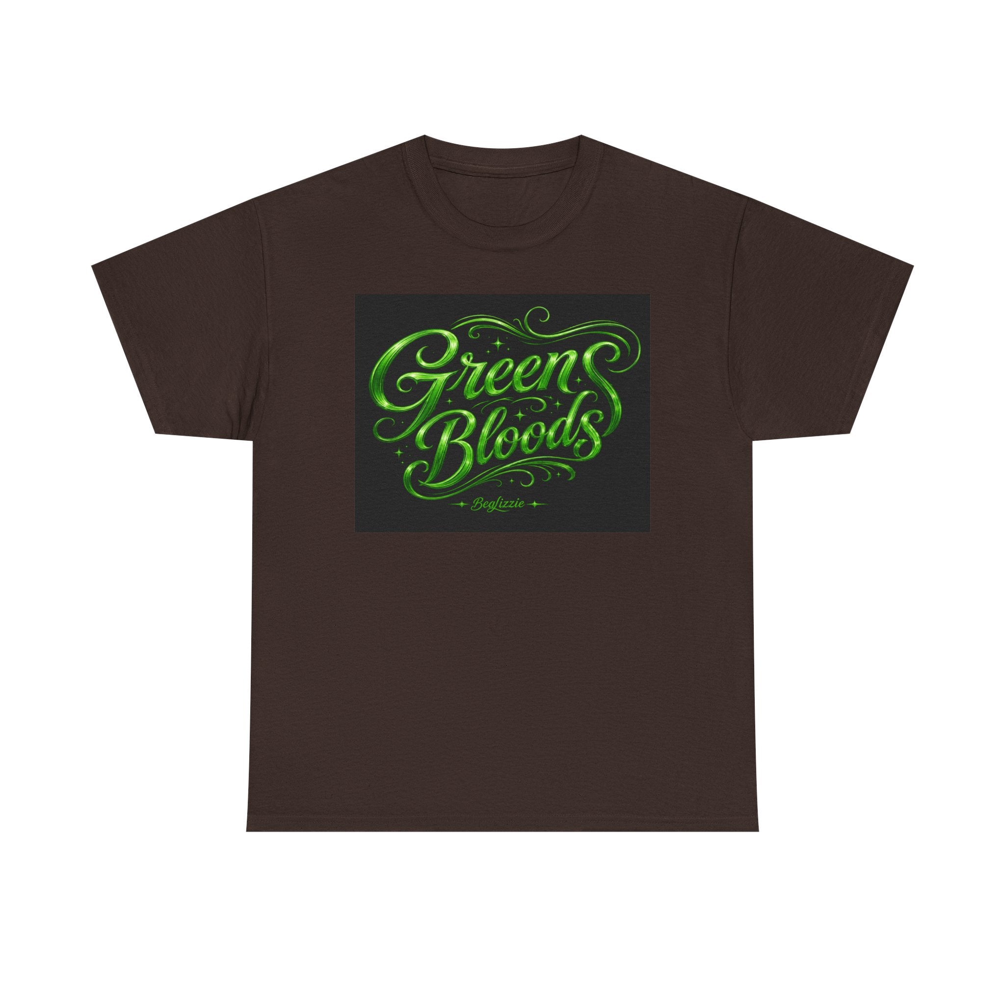 Green Bloods Graphic Tee — Neon Script St. Patrick’s Day Shirt