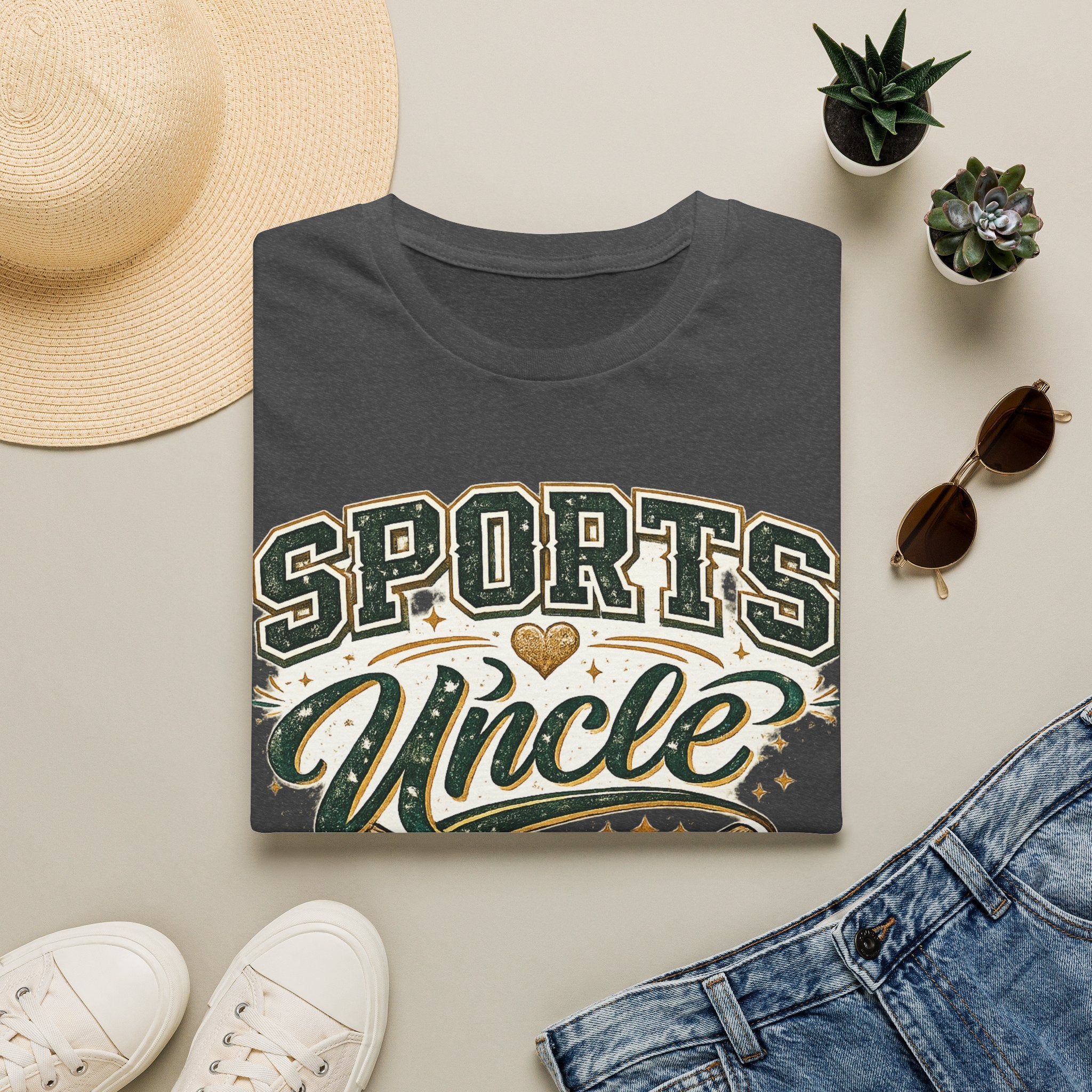 Sports Uncle T-Shirt — Vintage Athletic Design (Baseball, Football, Basketball)