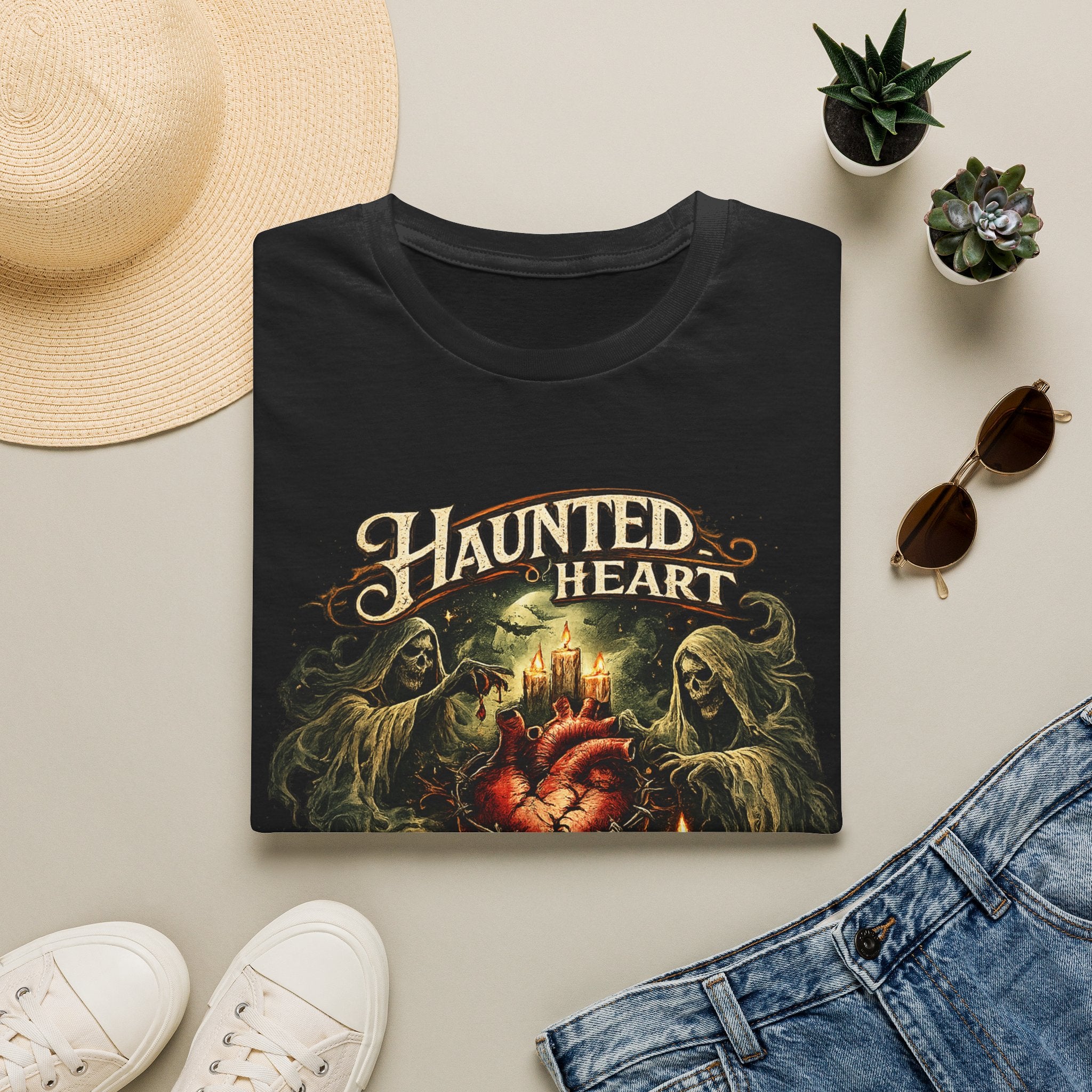 Haunted Heart T-Shirt — Gothic Haunted Heart Vintage Horror Tee