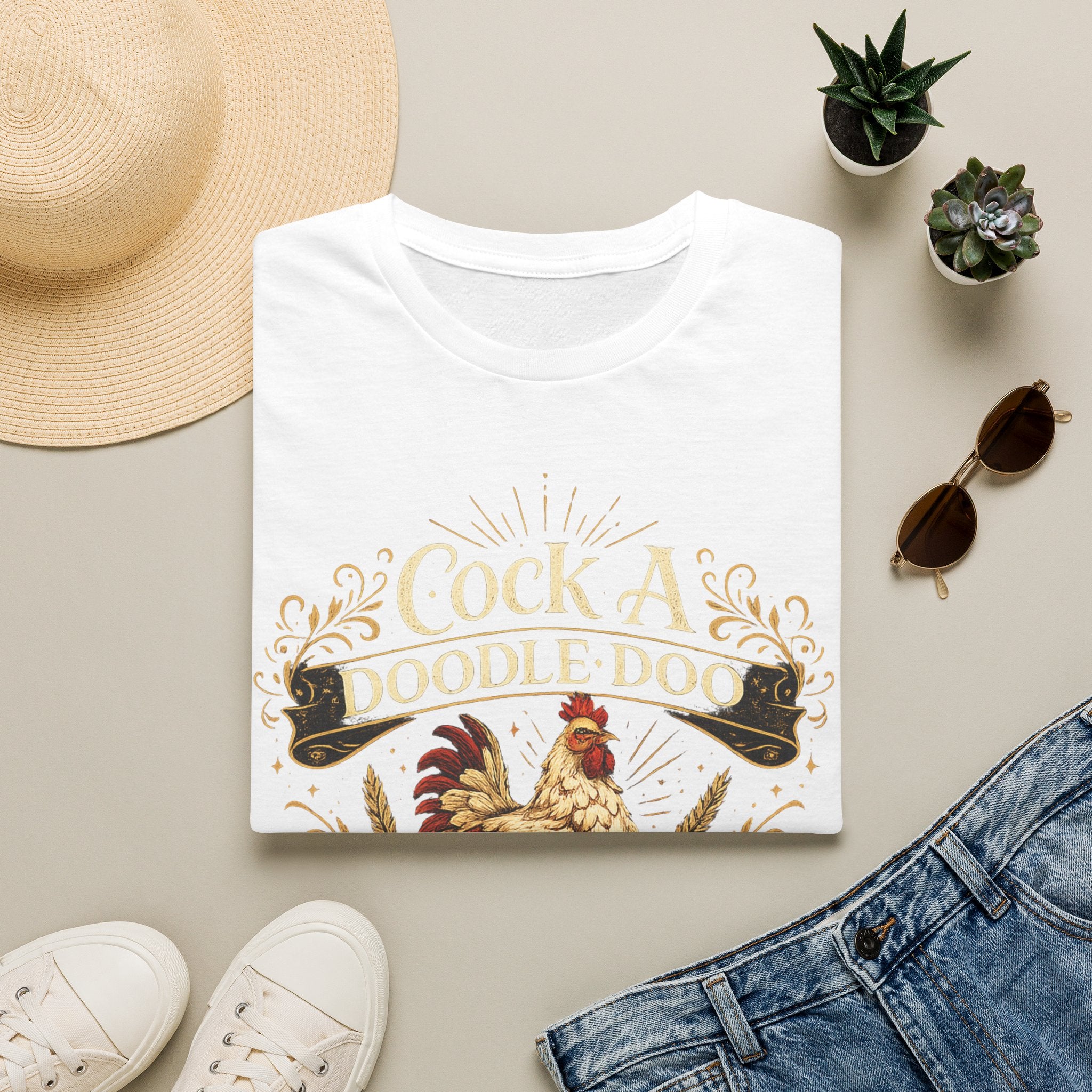 Cock A Doodle Doo T-Shirt — Funny Rooster Farmyard Graphic Tee