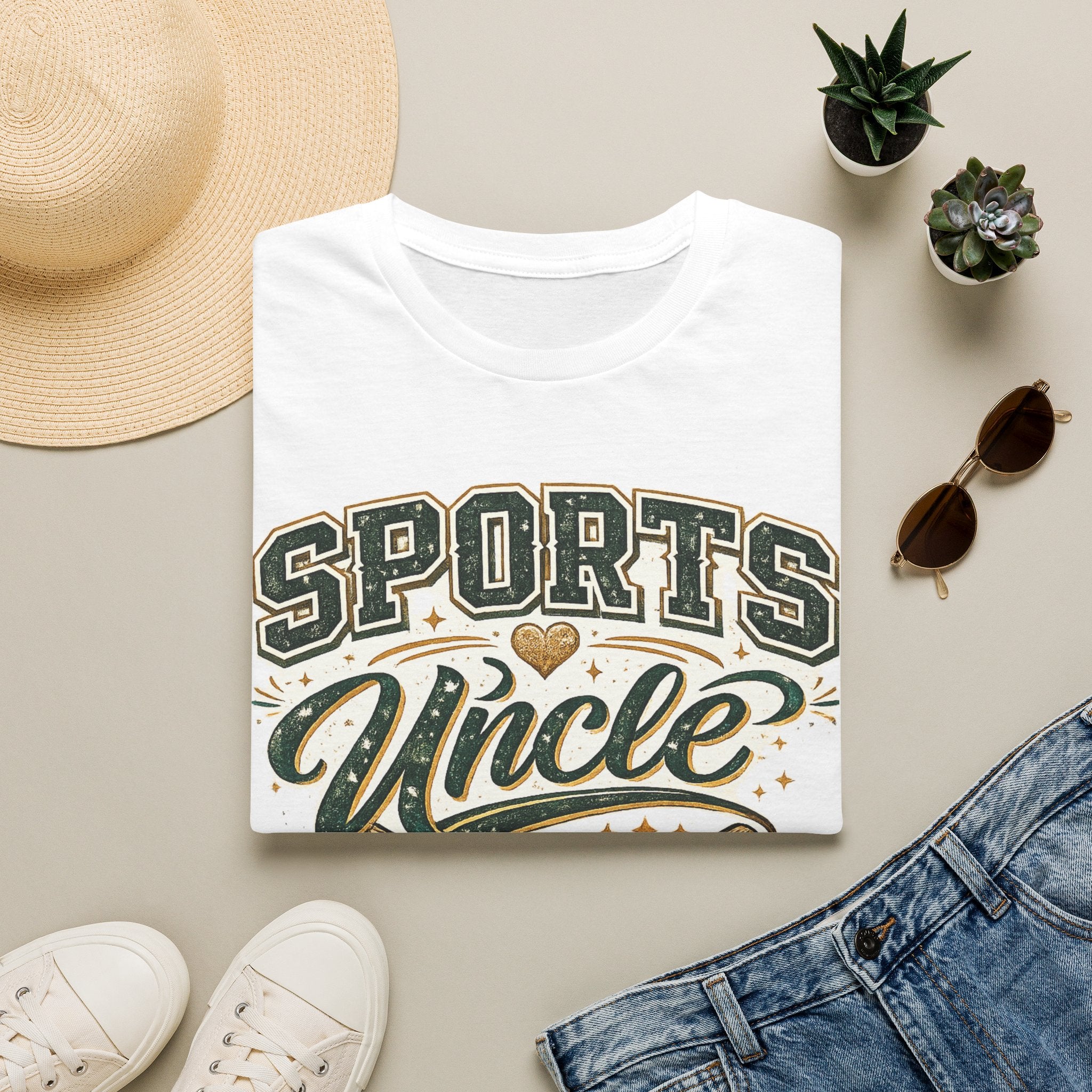 Sports Uncle T-Shirt — Vintage Athletic Design (Baseball, Football, Basketball)