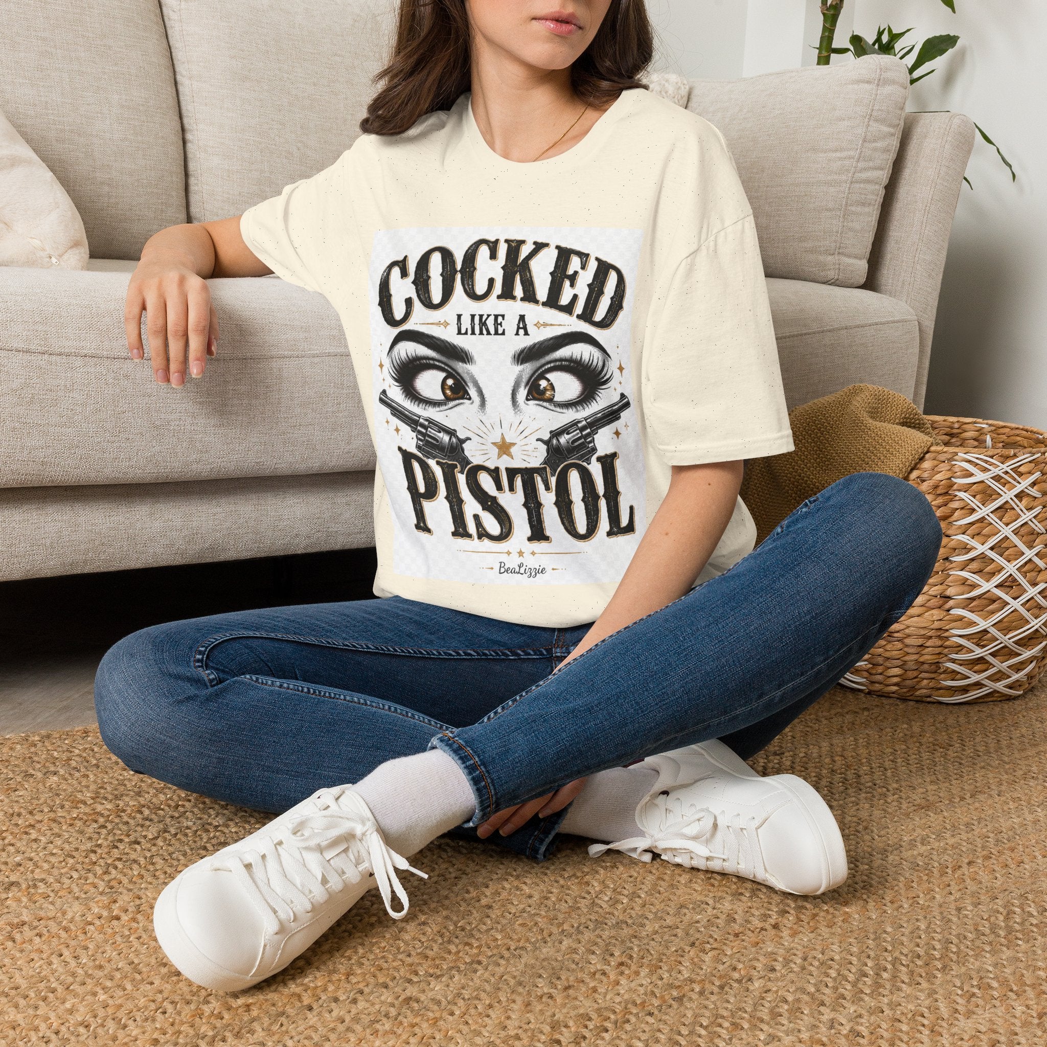Cocked Like a Pistol T-Shirt — Retro Western Eyelash Graphic Tee
