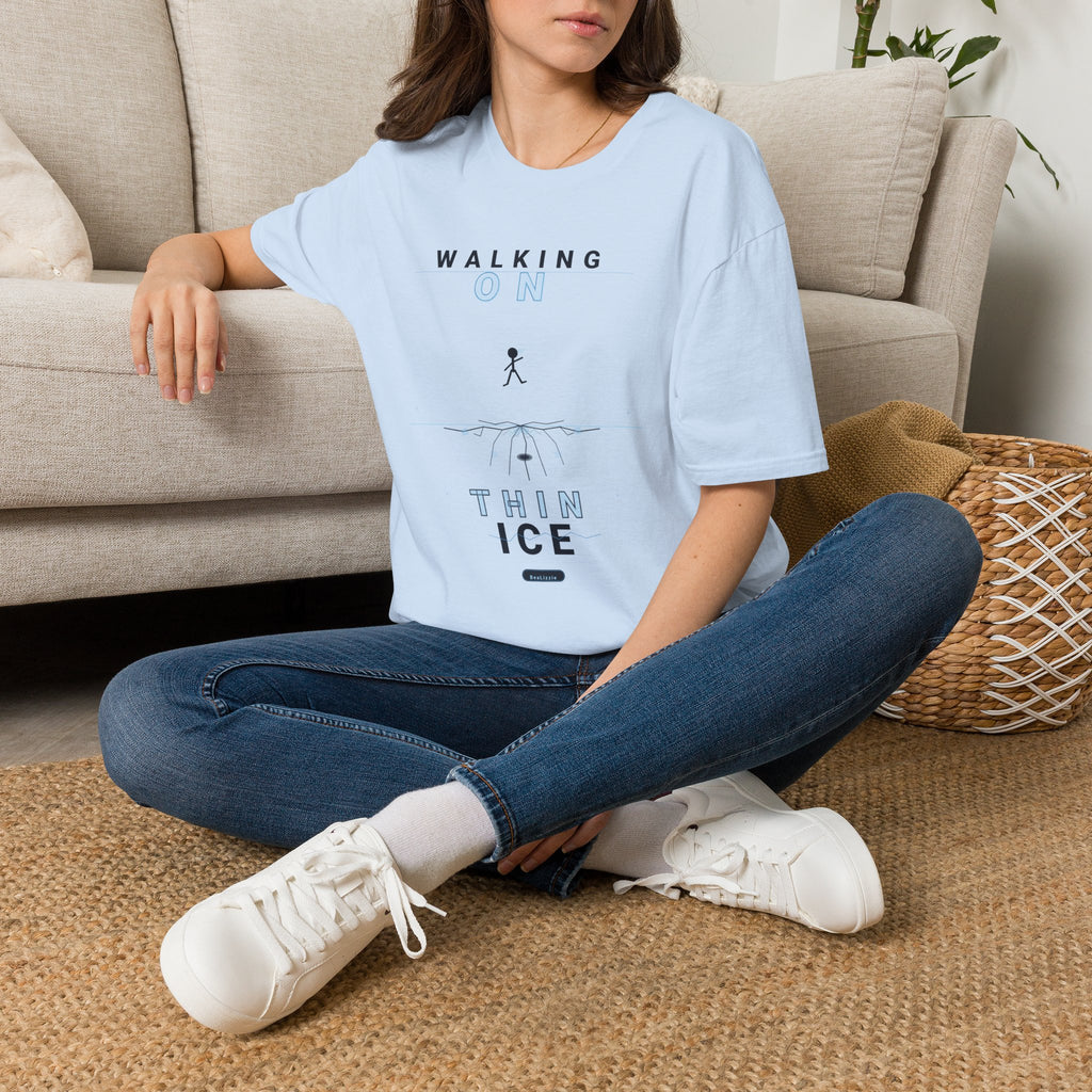 Walking On Thin Ice T-Shirt — Minimalist Motivational Tee