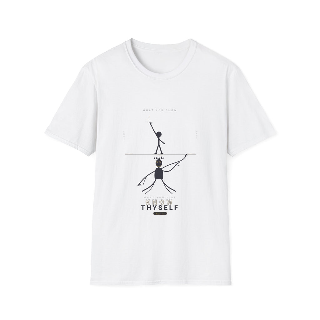 T‑Shirt — Minimalist 'Know Thyself' Stick Figure Motivational Tee