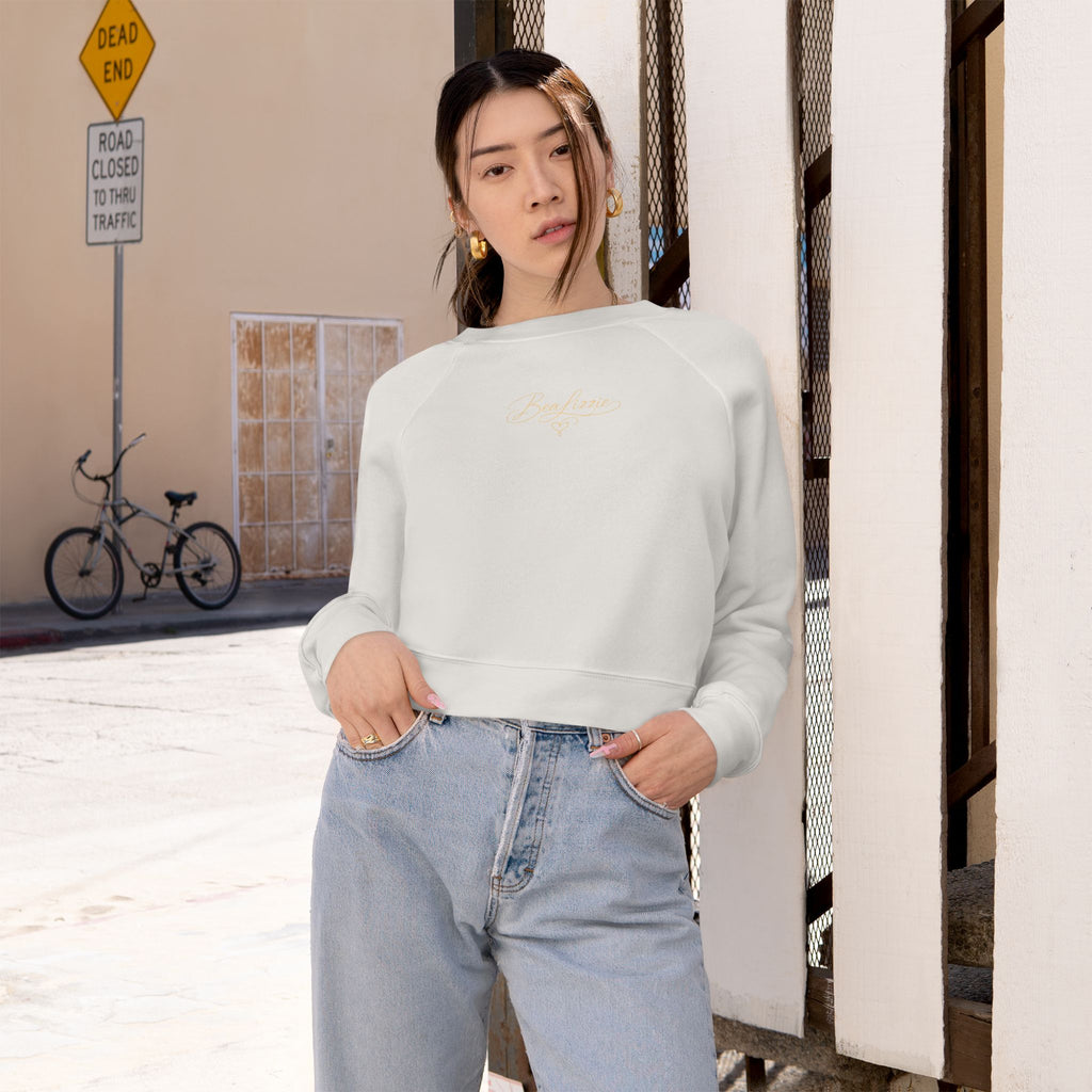Cropped Fleece Pullover Elegant "BeaLizzie" Women's Crop Sweatshirt