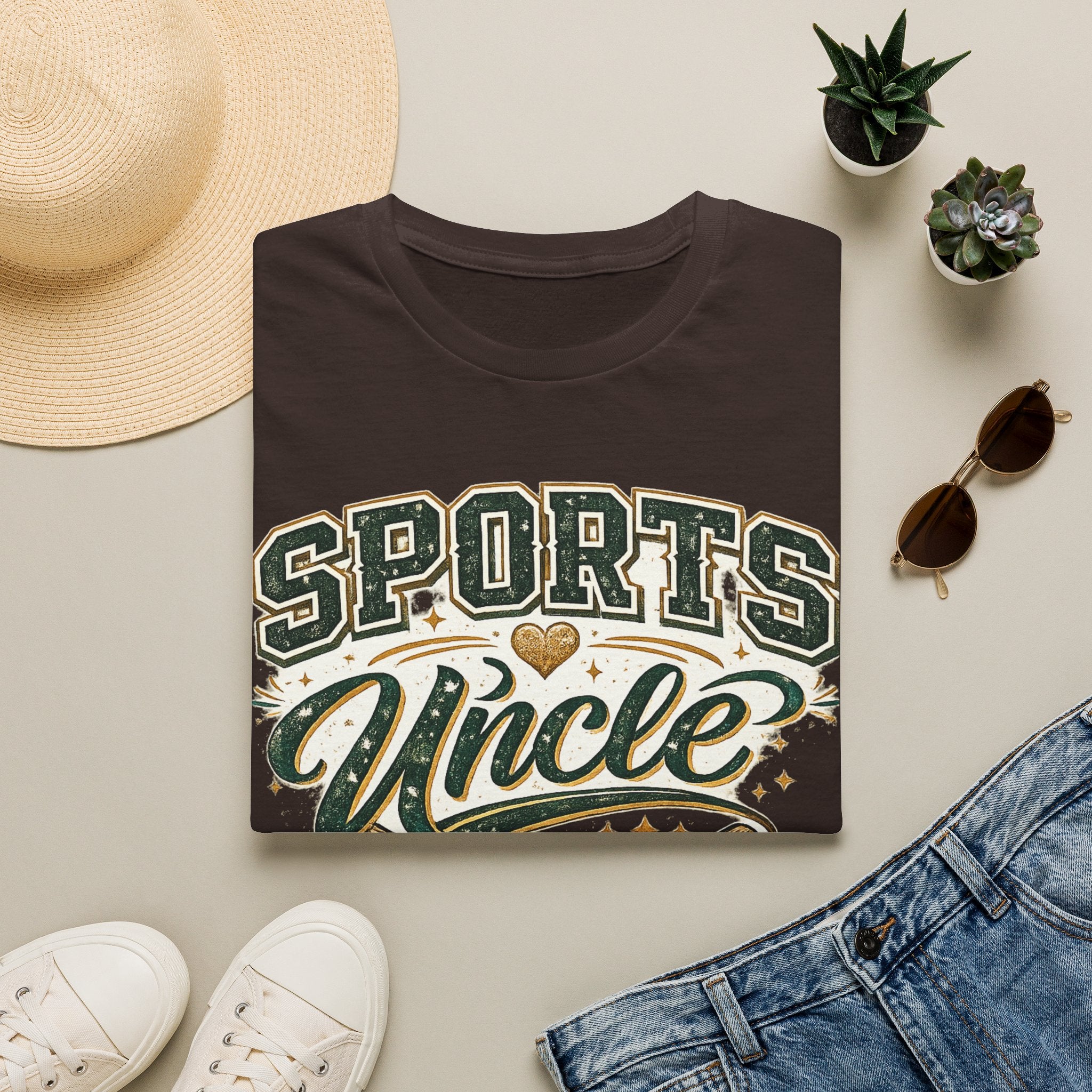 Sports Uncle T-Shirt — Vintage Athletic Design (Baseball, Football, Basketball)