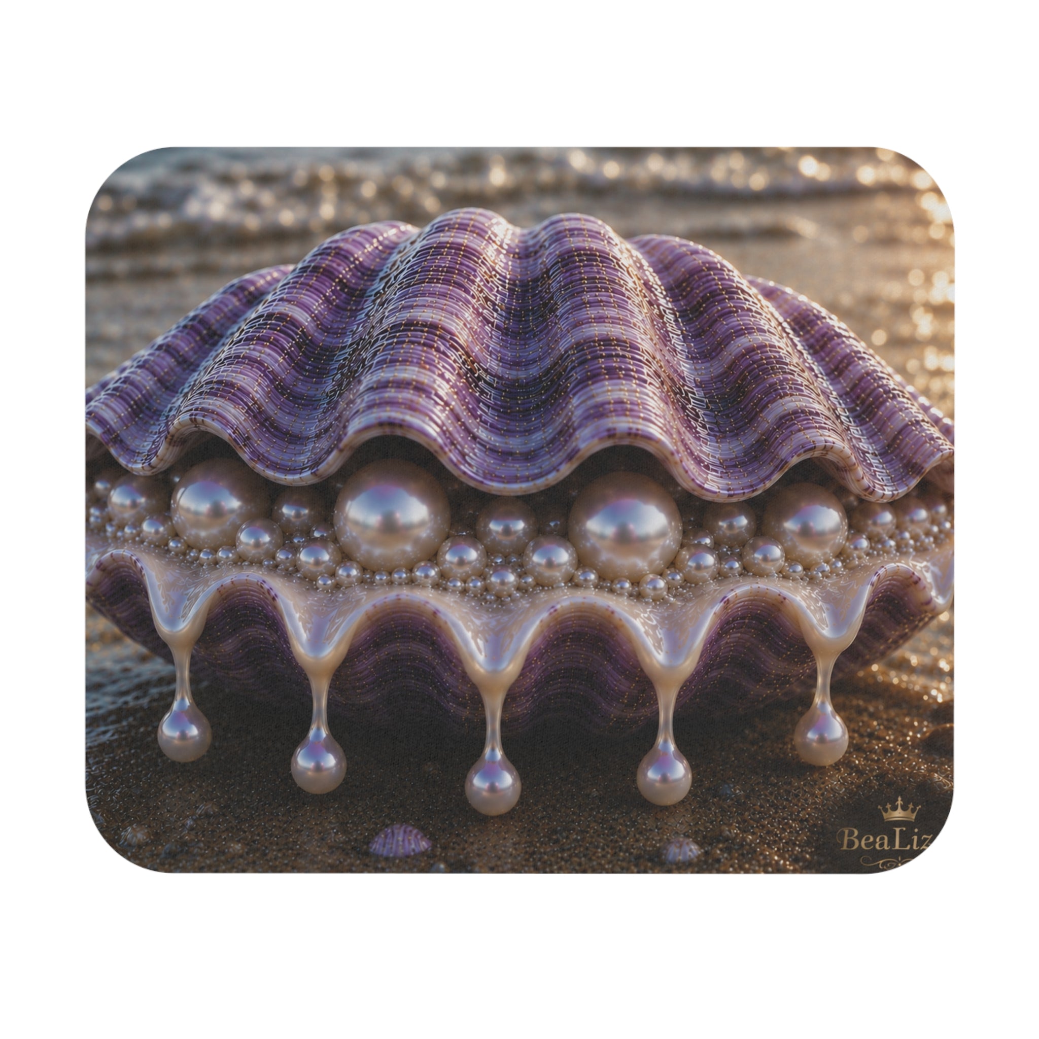 Pearl Shell Mouse Pad — Artistic Seaside Fantasy Desk Mat