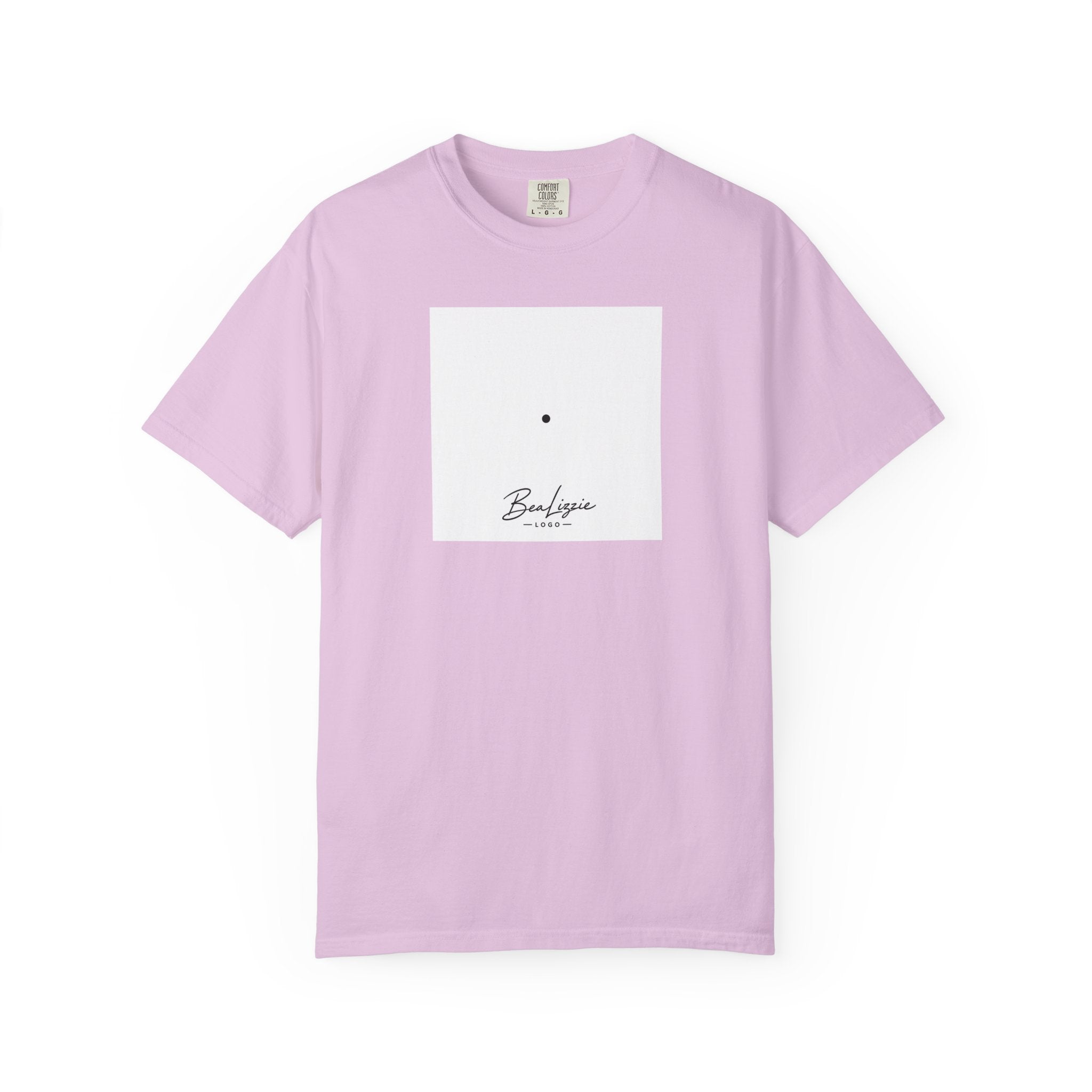 Minimalist "Breathe" Script T-Shirt — Small Center Dot Design