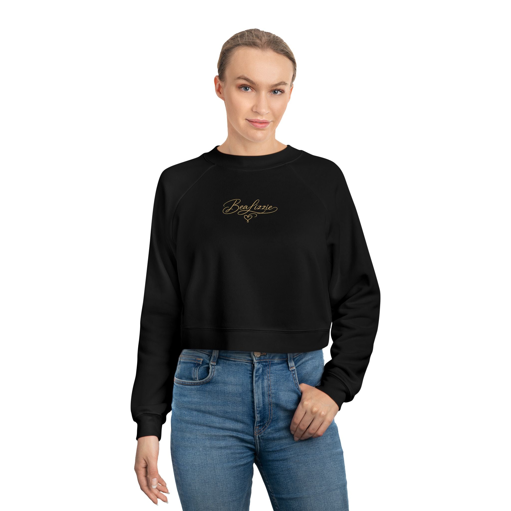 Cropped Fleece Pullover Elegant "BeaLizzie" Women's Crop Sweatshirt