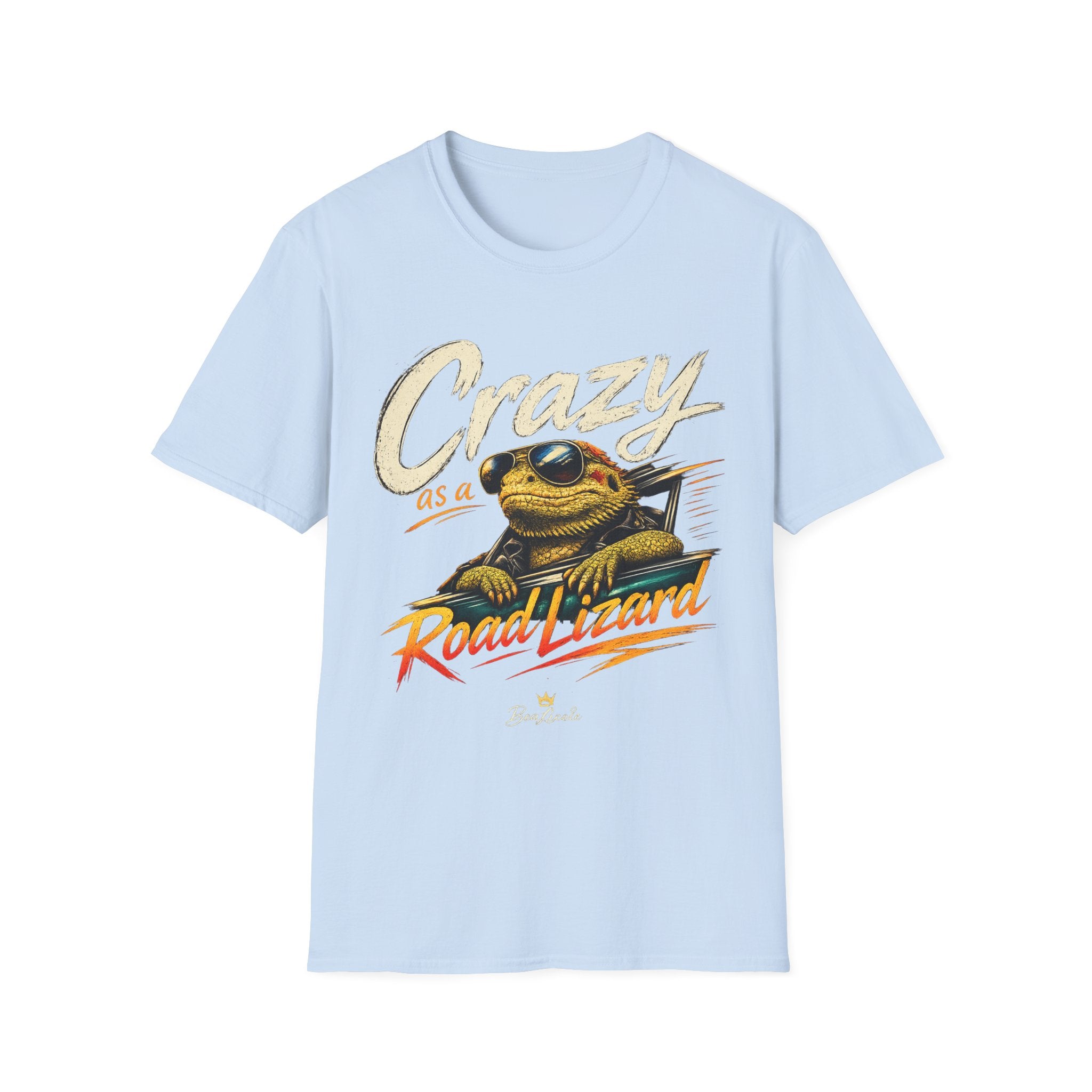 Crazy Road Lizard T-Shirt — Retro Graphic Tee with Sunglasses Lizard
