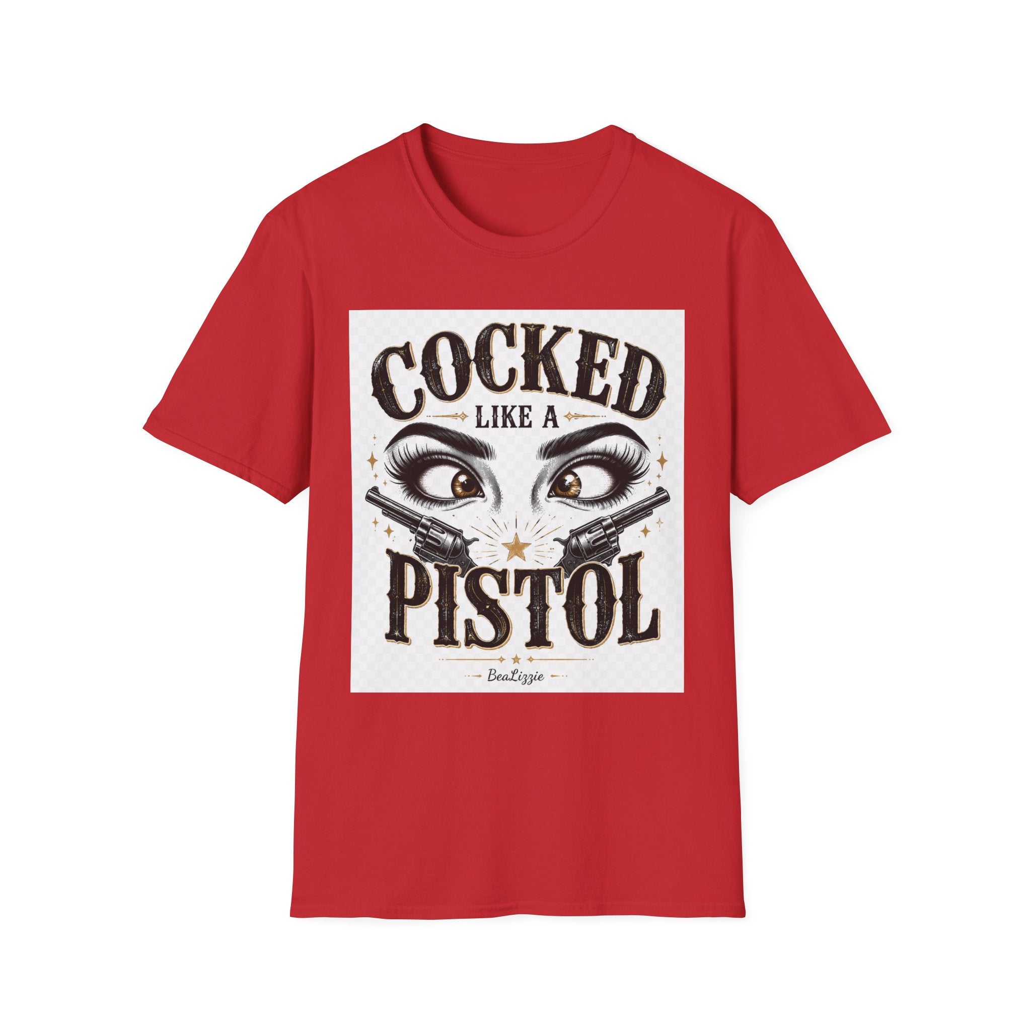Cocked Like a Pistol T-Shirt — Retro Western Eyelash Graphic Tee