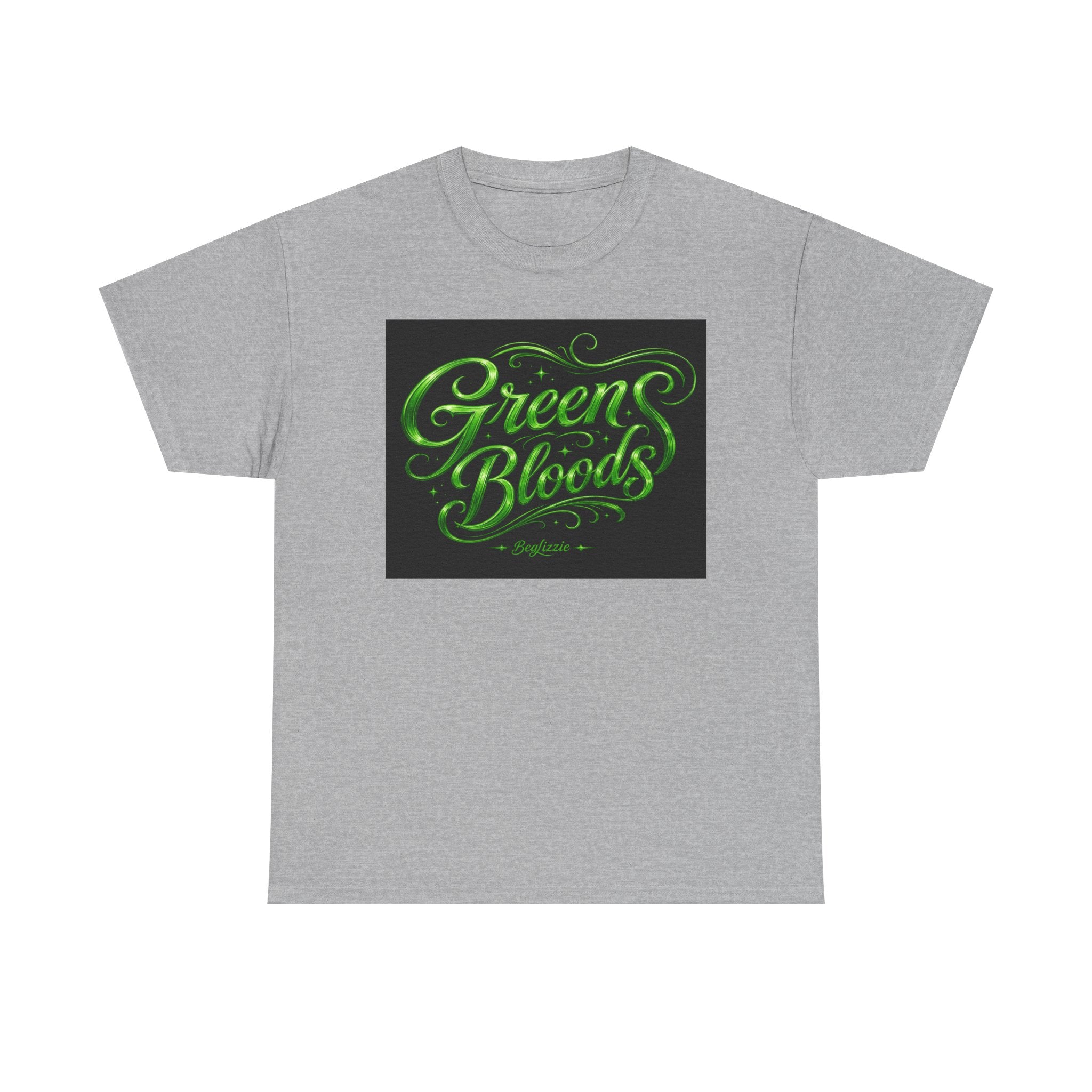 Green Bloods Graphic Tee — Neon Script St. Patrick’s Day Shirt