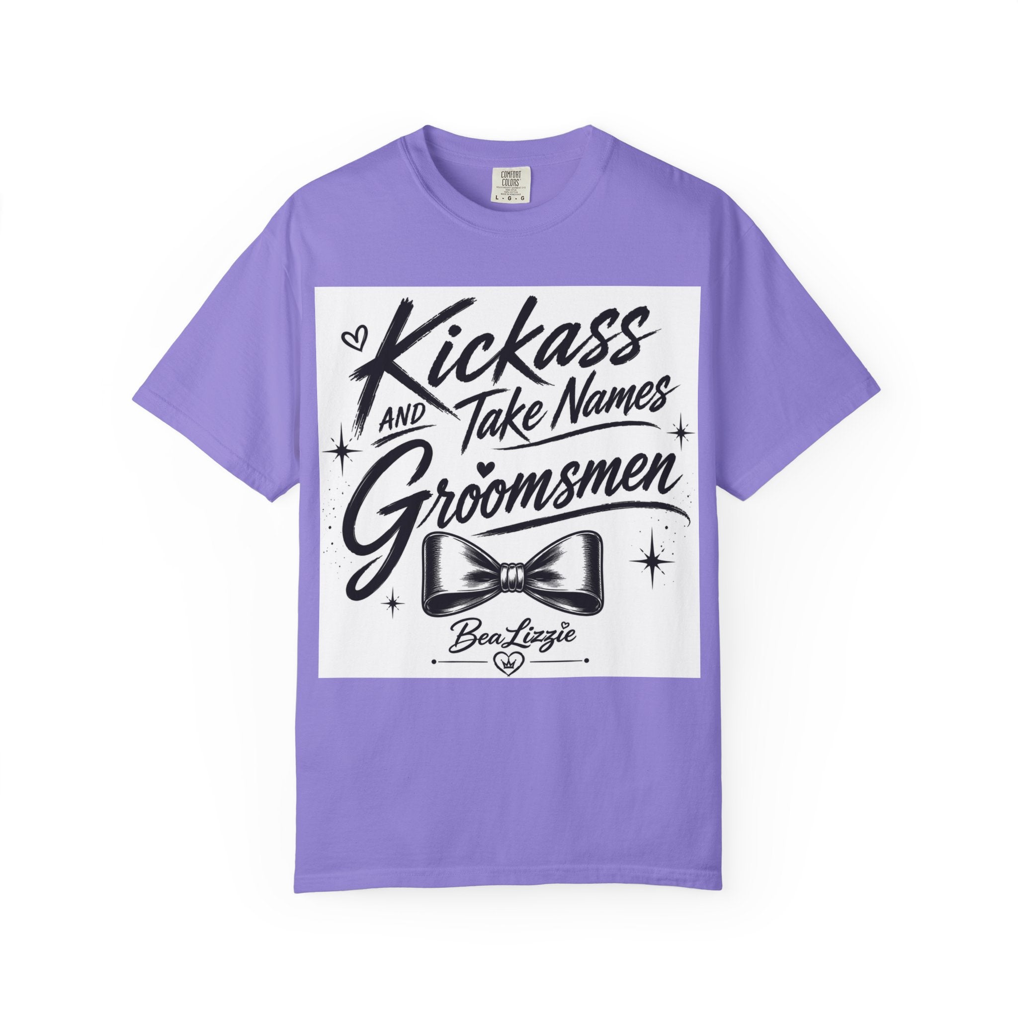 Groomsmen T‑Shirt — "Kickass and Take Names" Bow Tie Wedding Tee