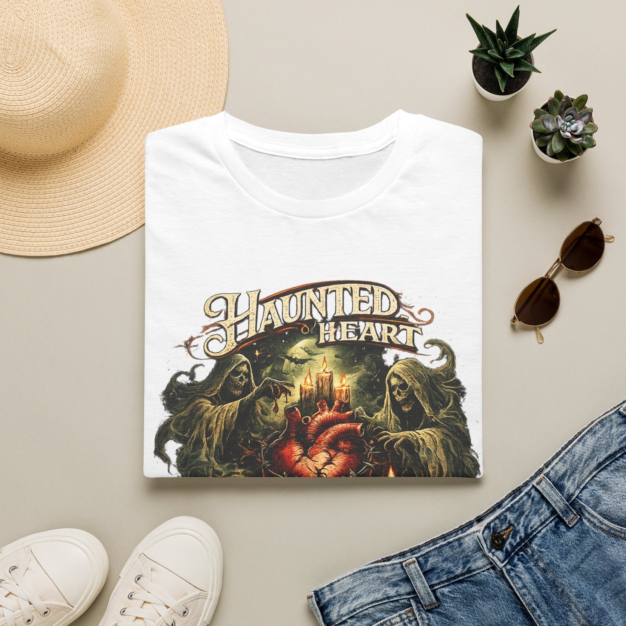 Haunted Heart T-Shirt — Gothic Haunted Heart Vintage Horror Tee