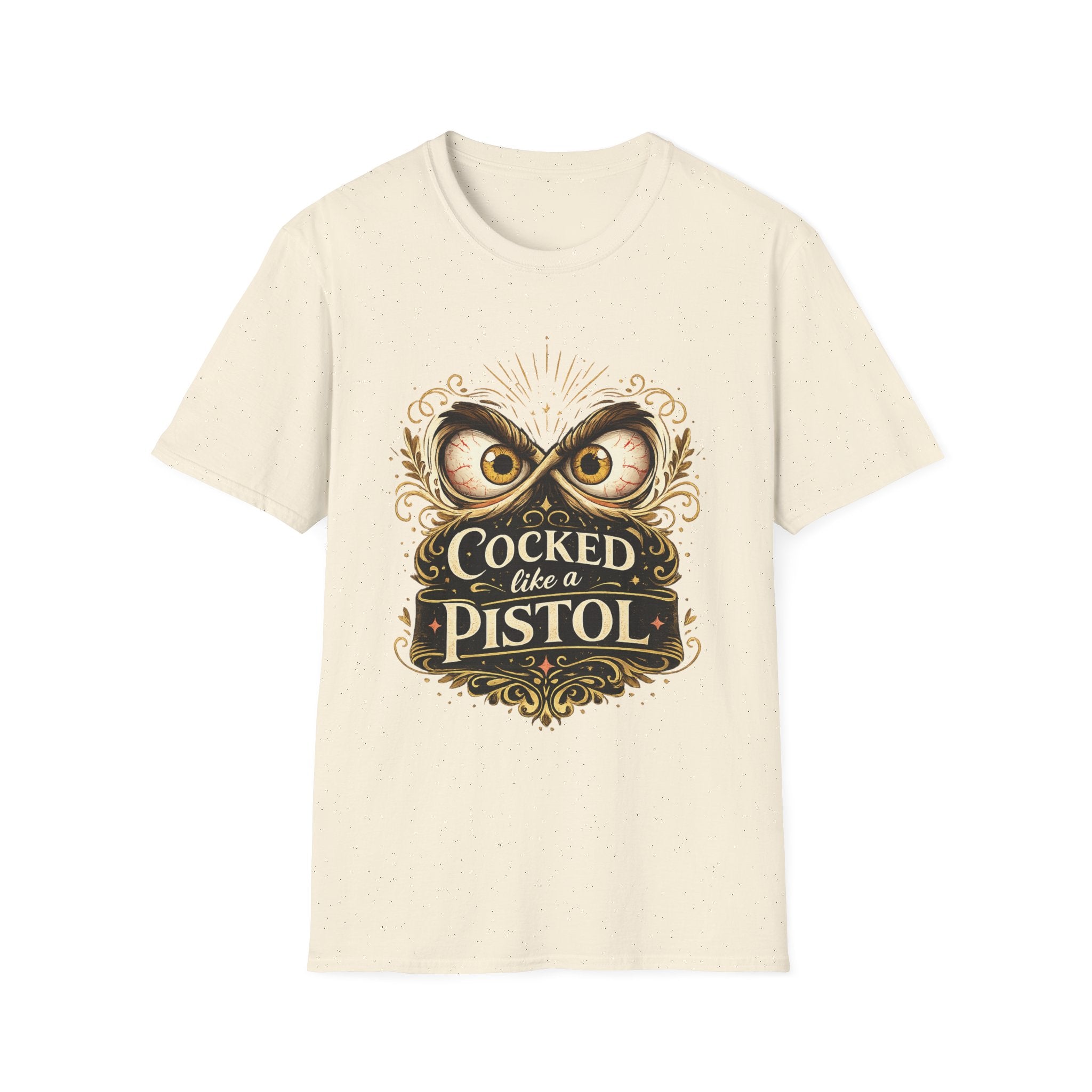 T-Shirt — "Cocked Like a Pistol" Owl Graphic Tee
