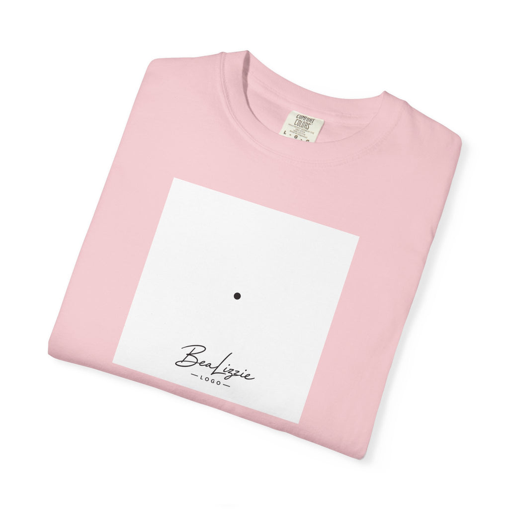 Minimalist "Breathe" Script T-Shirt — Small Center Dot Design