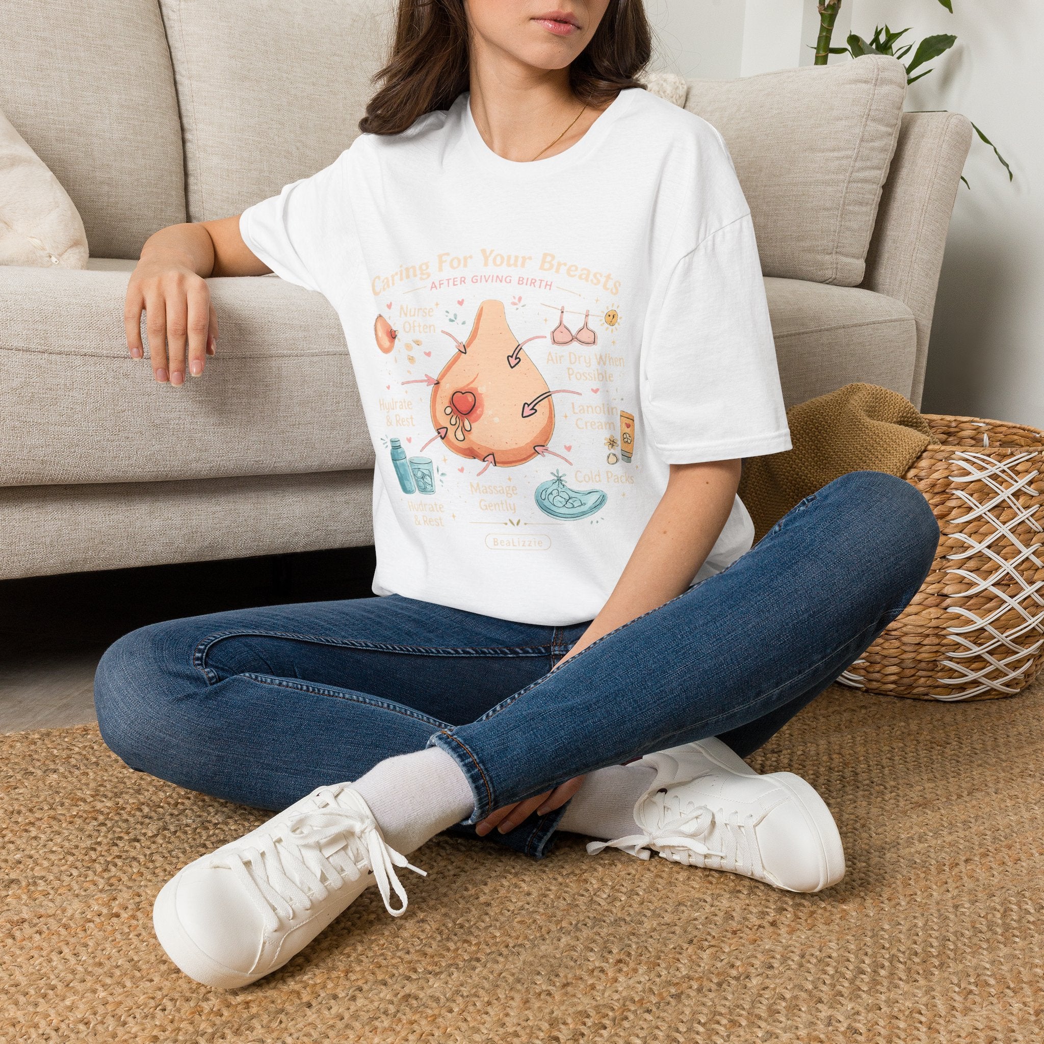 Breastfeeding Care T-Shirt — Caring For Your Breasts Nursing Guide Tee