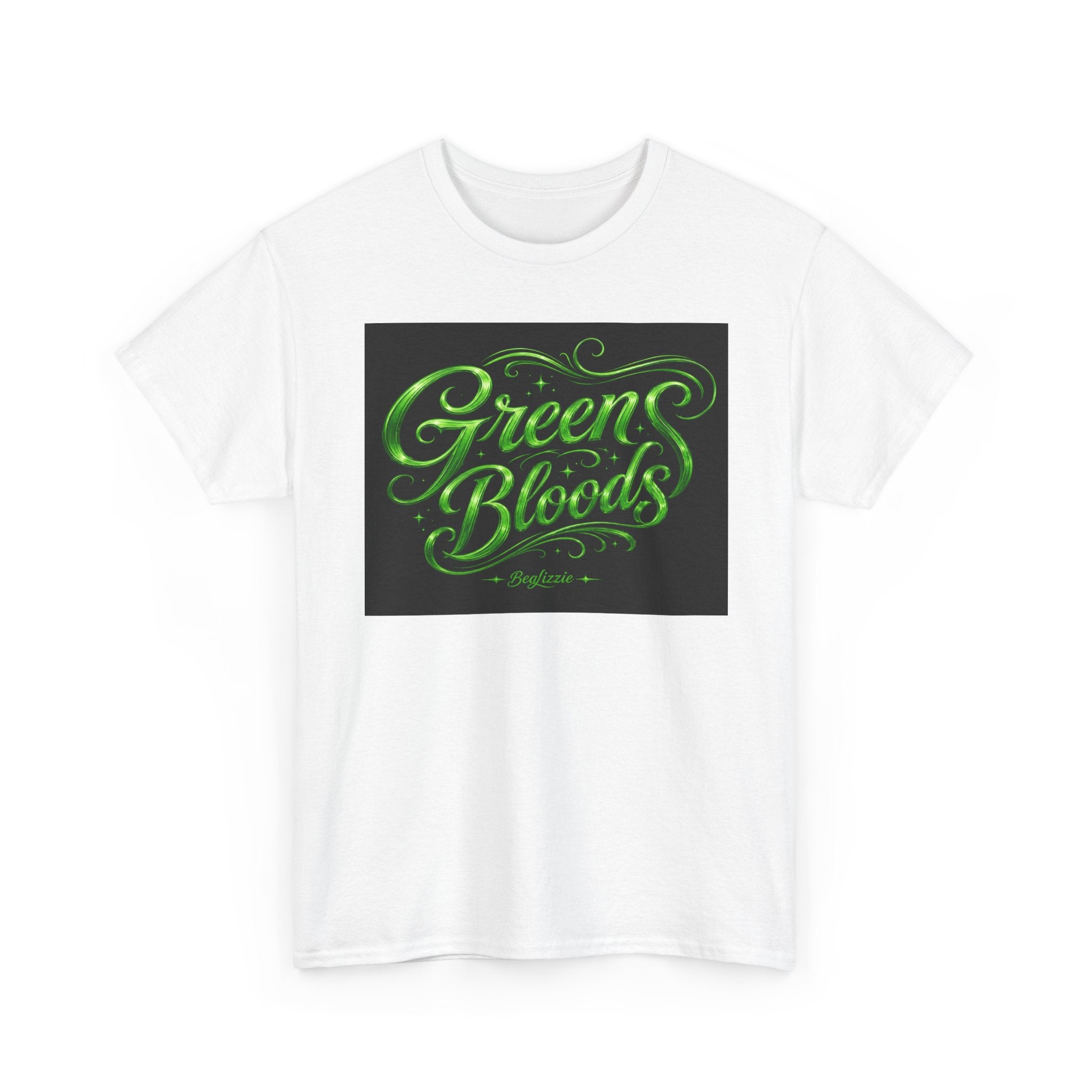 Green Bloods Graphic Tee — Neon Script St. Patrick’s Day Shirt