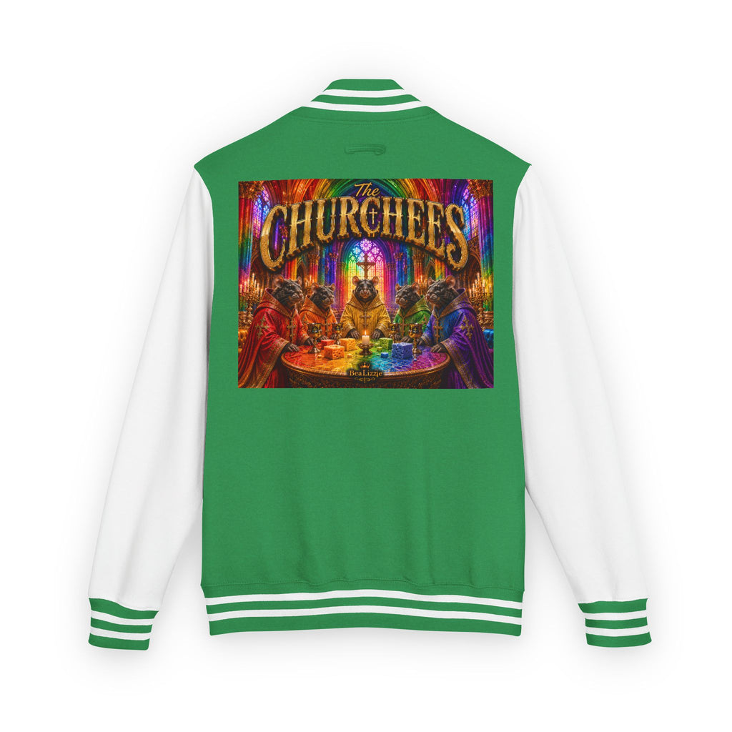 Letterman Jacket — Colorful 'The Churchlees' Retro Band Graphic