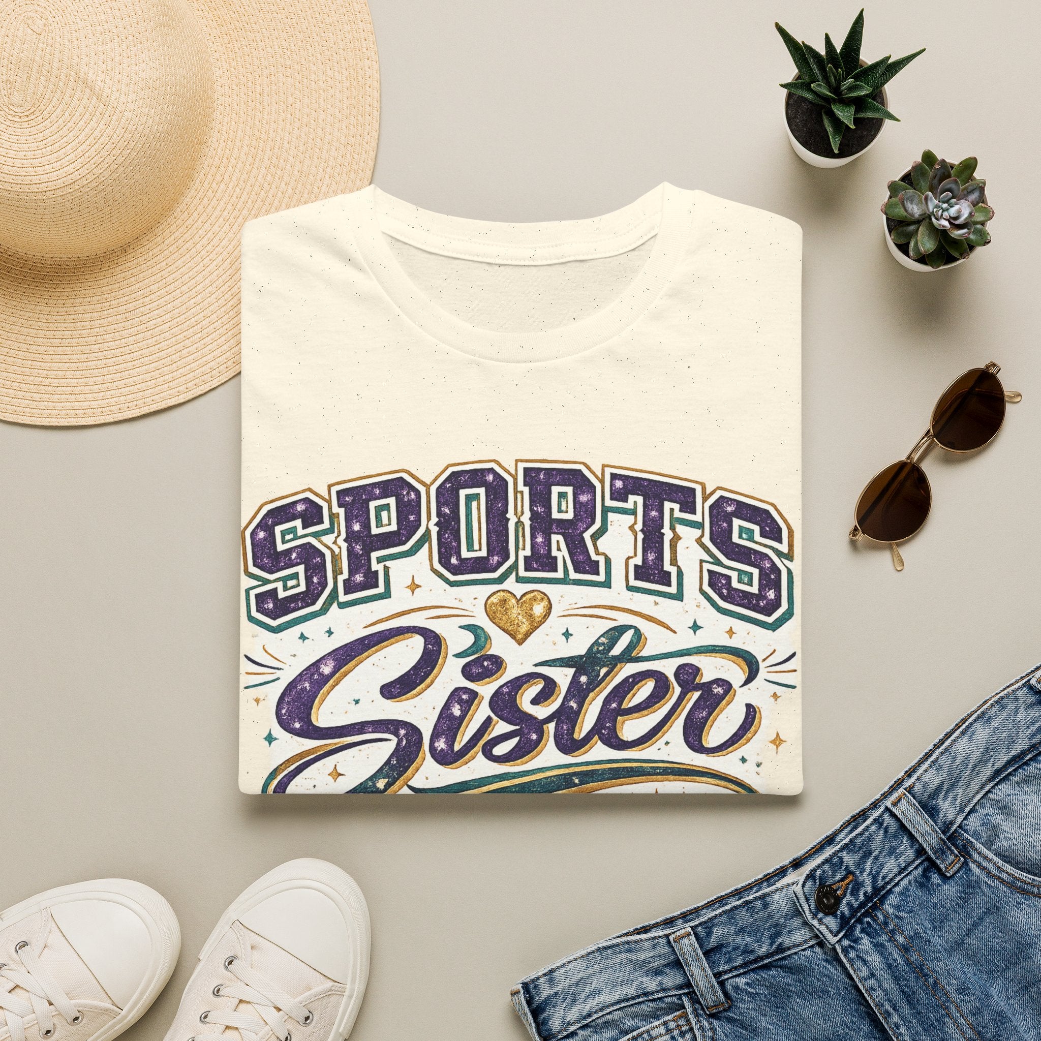 Sports Sister T-Shirt — Cheerful Athletic Sibling Tee