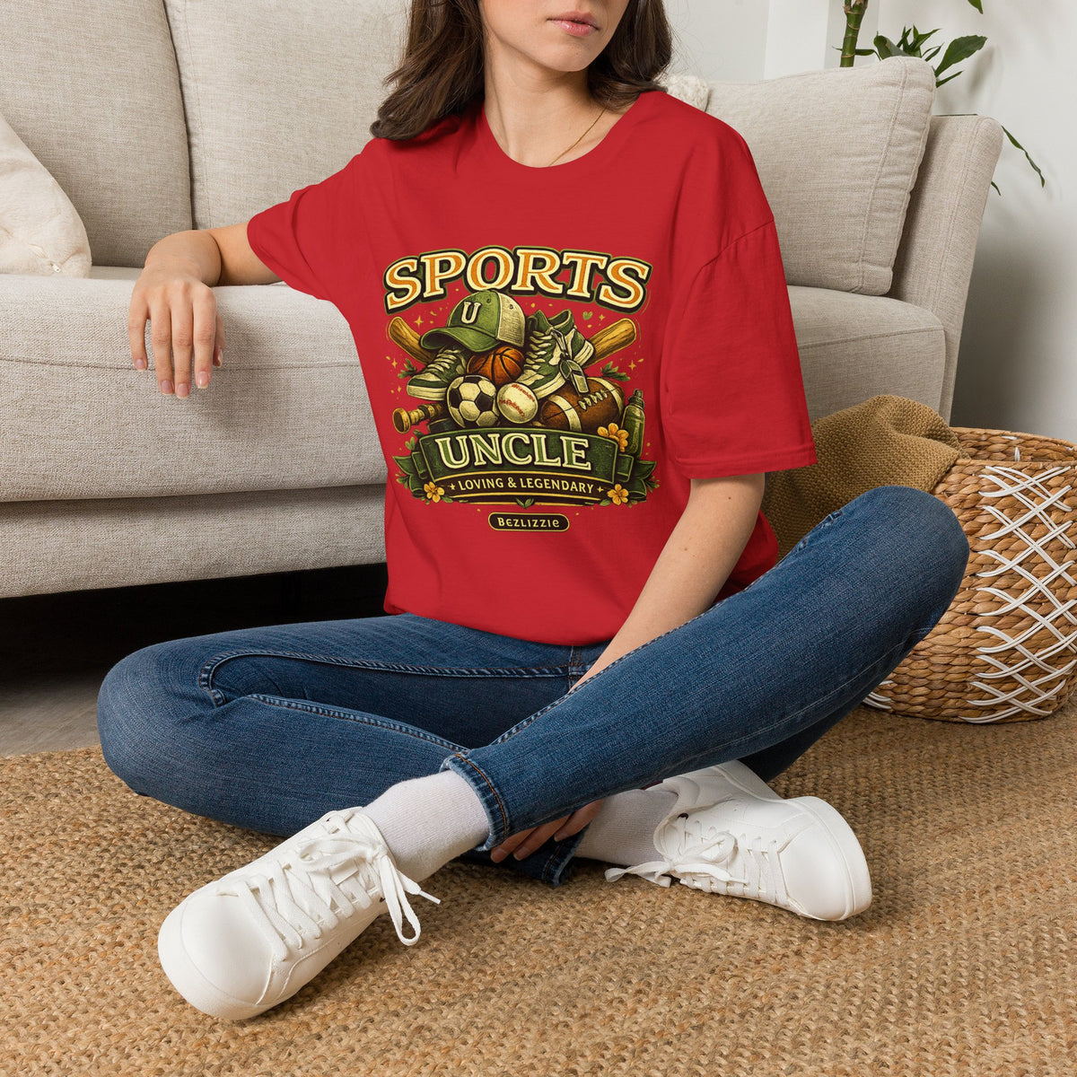 Sports Uncle T-Shirt — Vintage Multi-Sport Design (Baseball, Football, Soccer, Basketball)