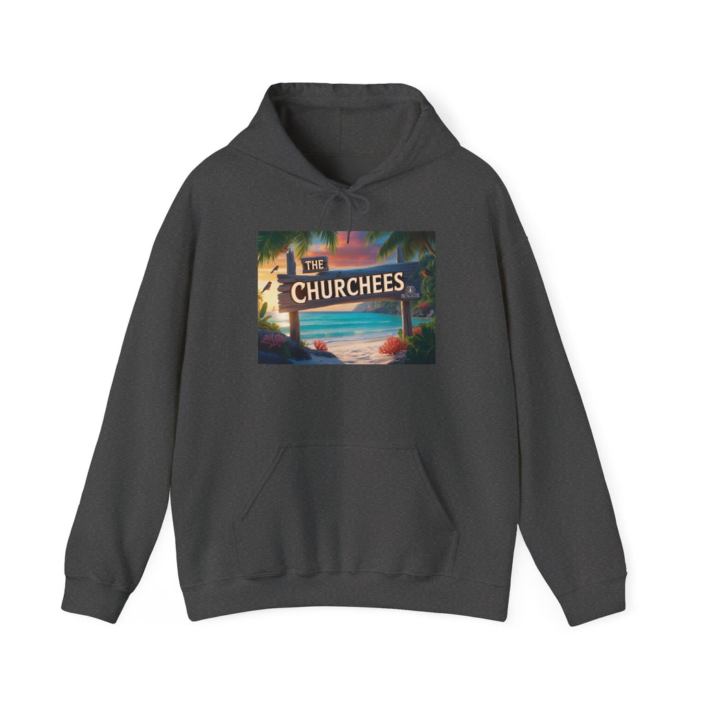 The Churchees Retro Beach Hoodie – Vintage Surf Sign Graphic Sweatshirt