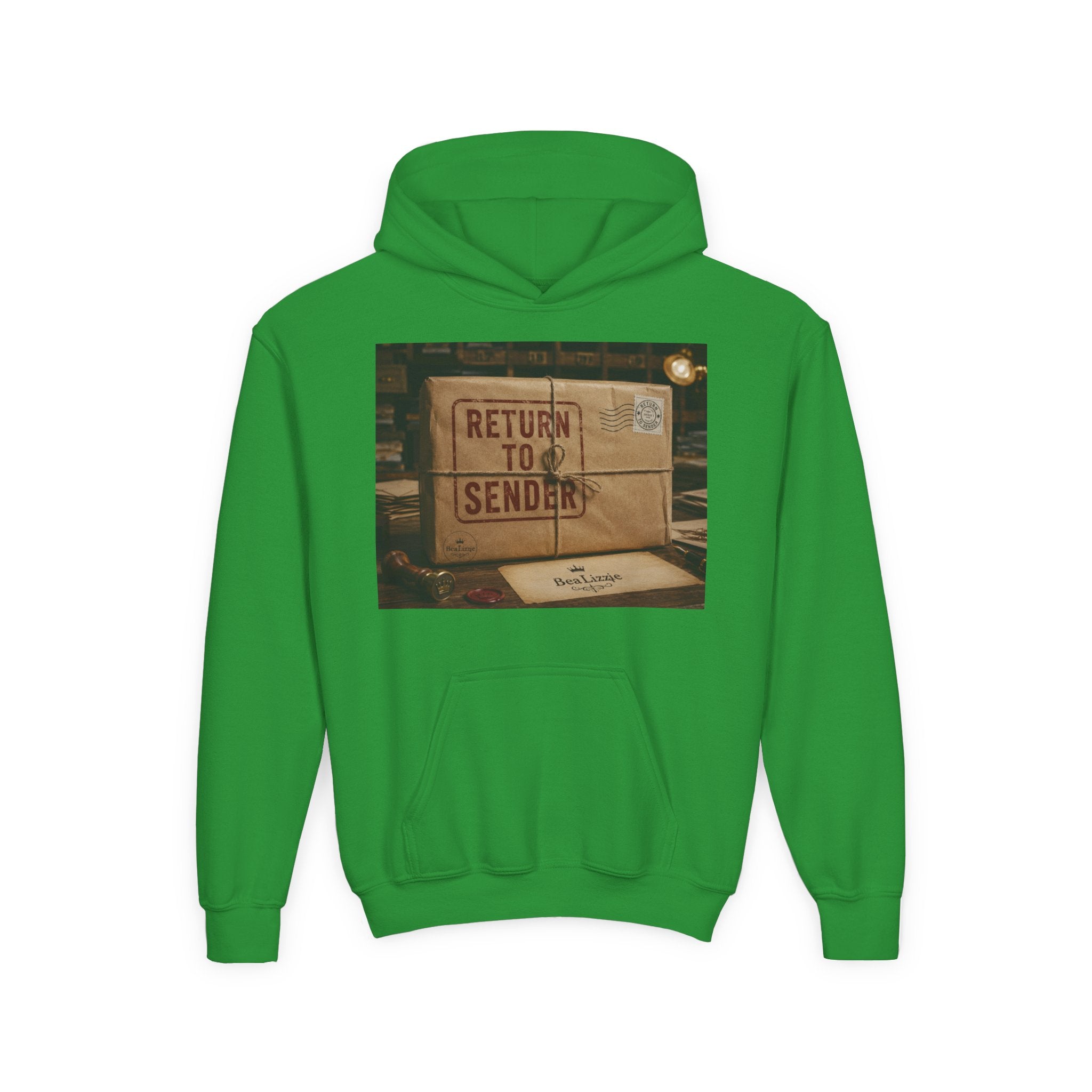 Youth Hoodie – 'Return to Sender' Vintage Mailbox Graphic